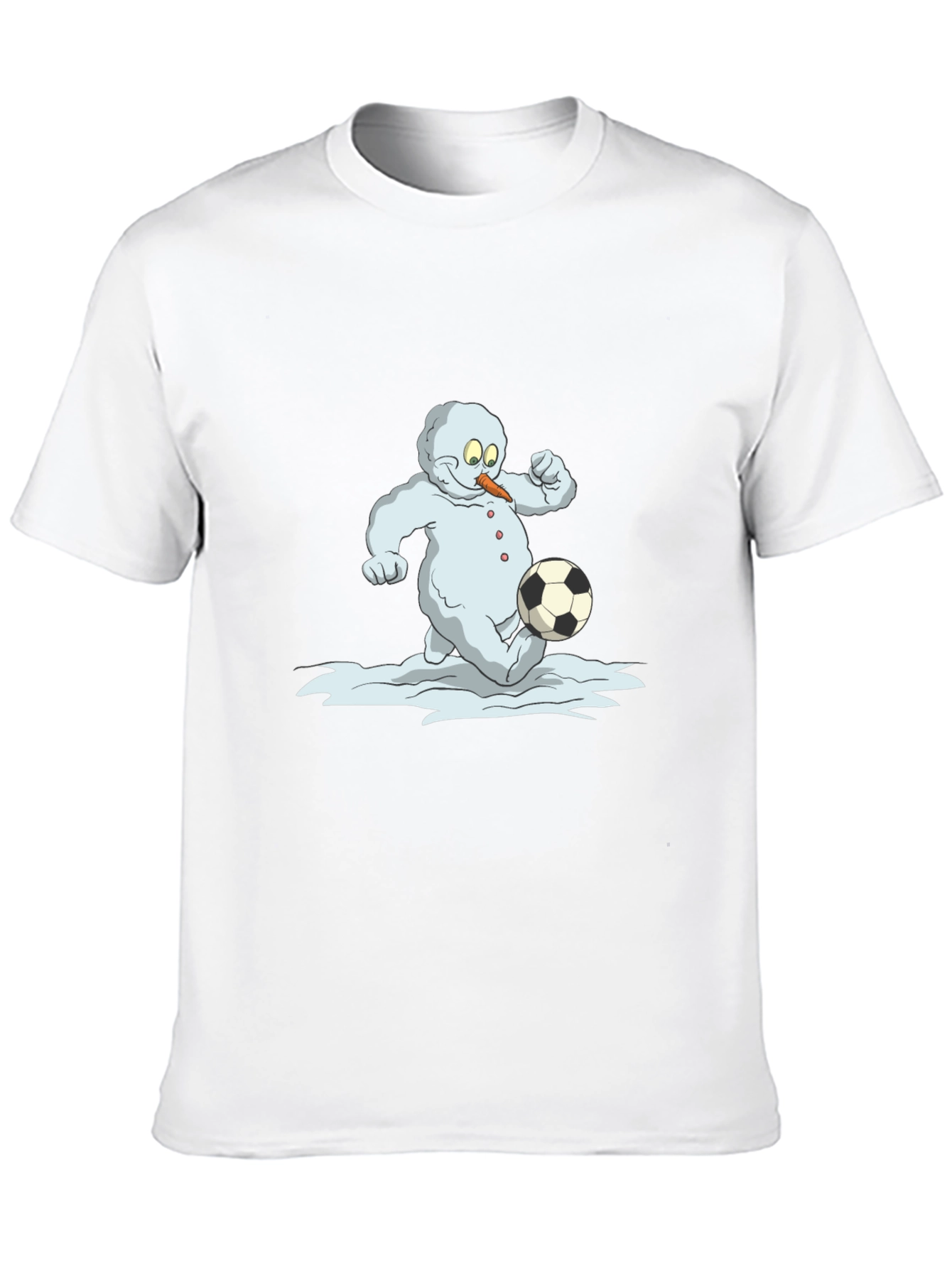 Snowman Soccer T-Shirt - Black Cotton Tee