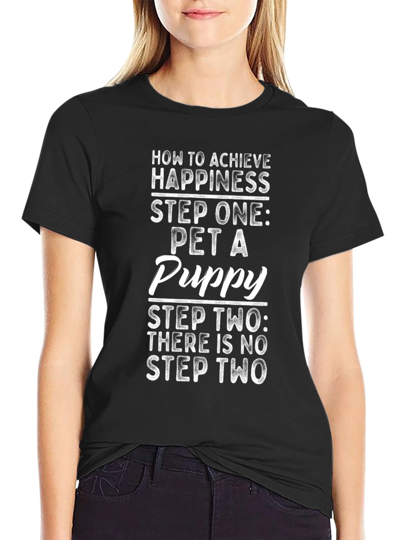 Pet a Puppy T-Shirt - Achieve Happiness