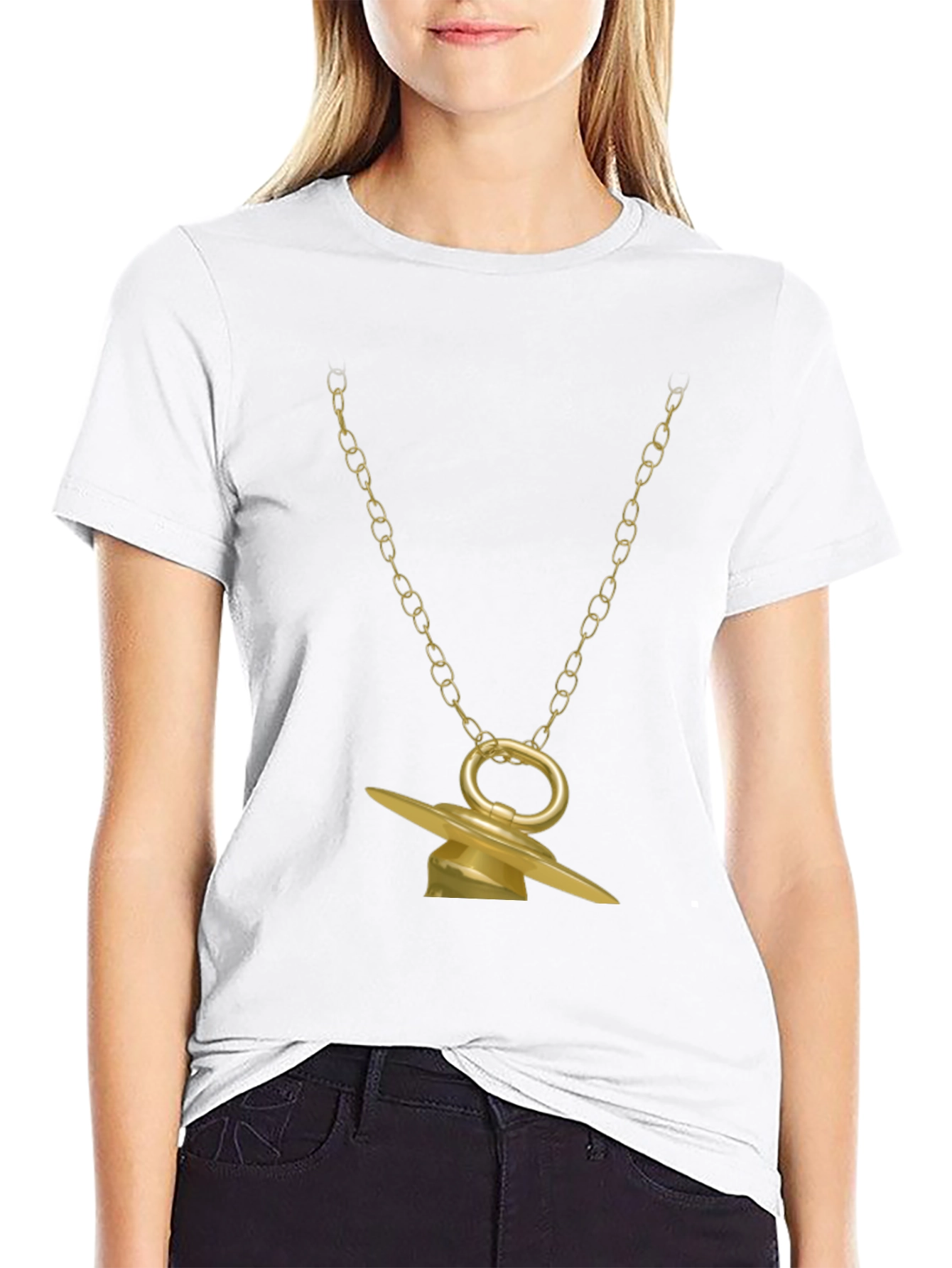 Golden Pacifier Pendant Necklace