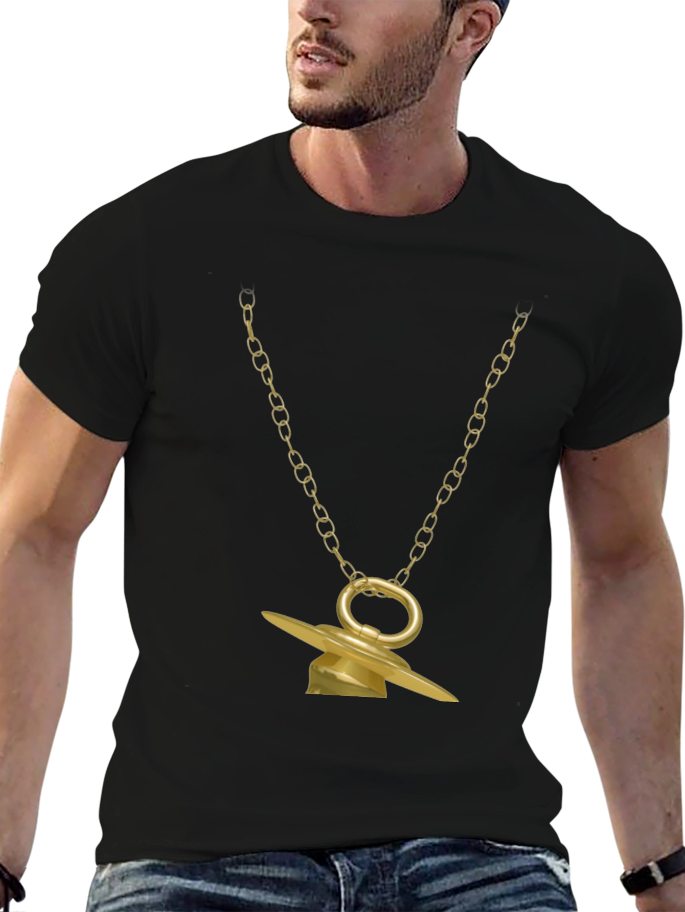 Golden Pacifier Pendant Necklace