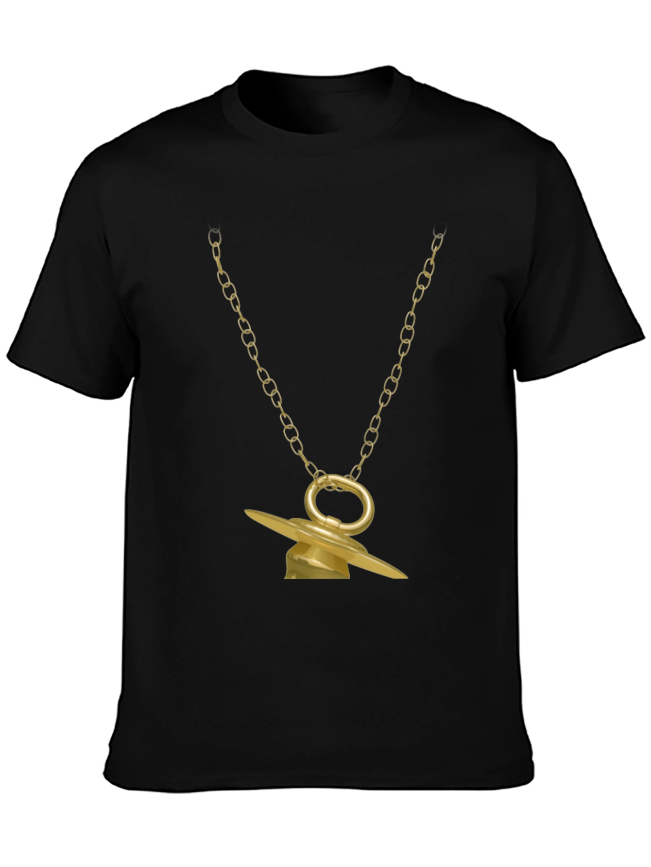 Golden Pacifier Pendant Necklace