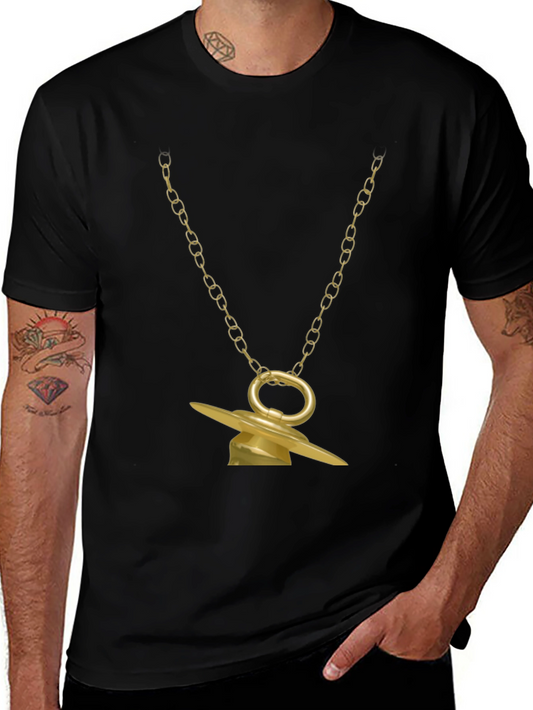 Golden Pacifier Pendant Necklace