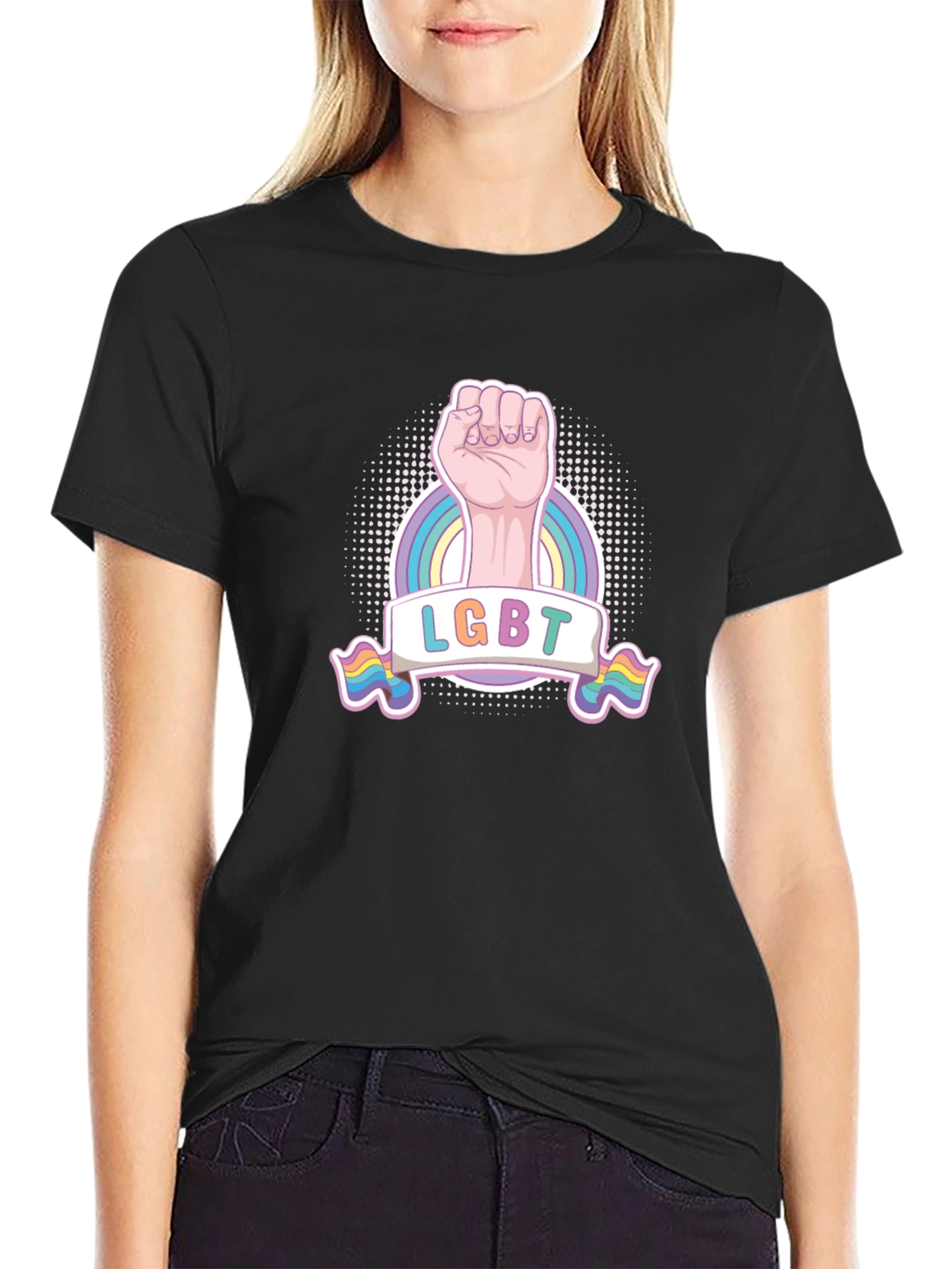 LGBT Pride Fist T-Shirt - Rainbow Graphic Tee