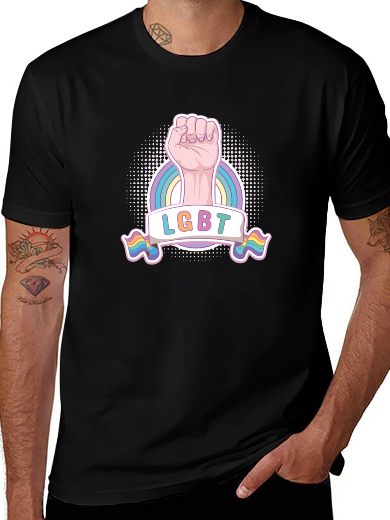 LGBT Pride Fist T-Shirt - Rainbow Graphic Tee