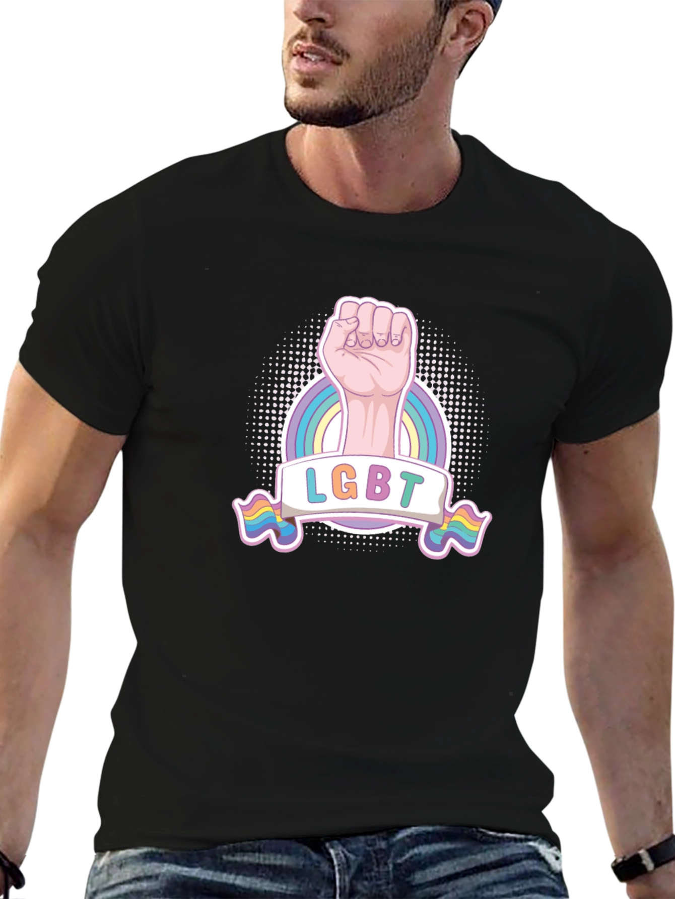 LGBT Pride Fist T-Shirt - Rainbow Graphic Tee