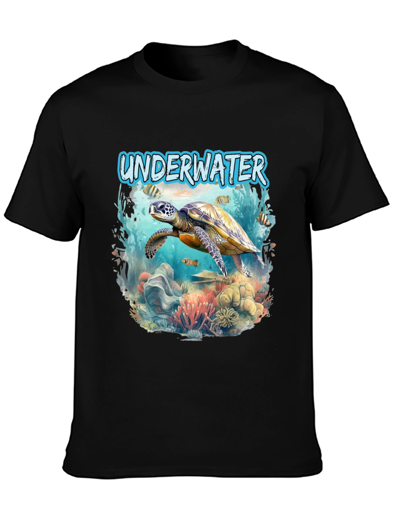 Underwater Sea Turtle Graphic Tee - Dive into Style!
