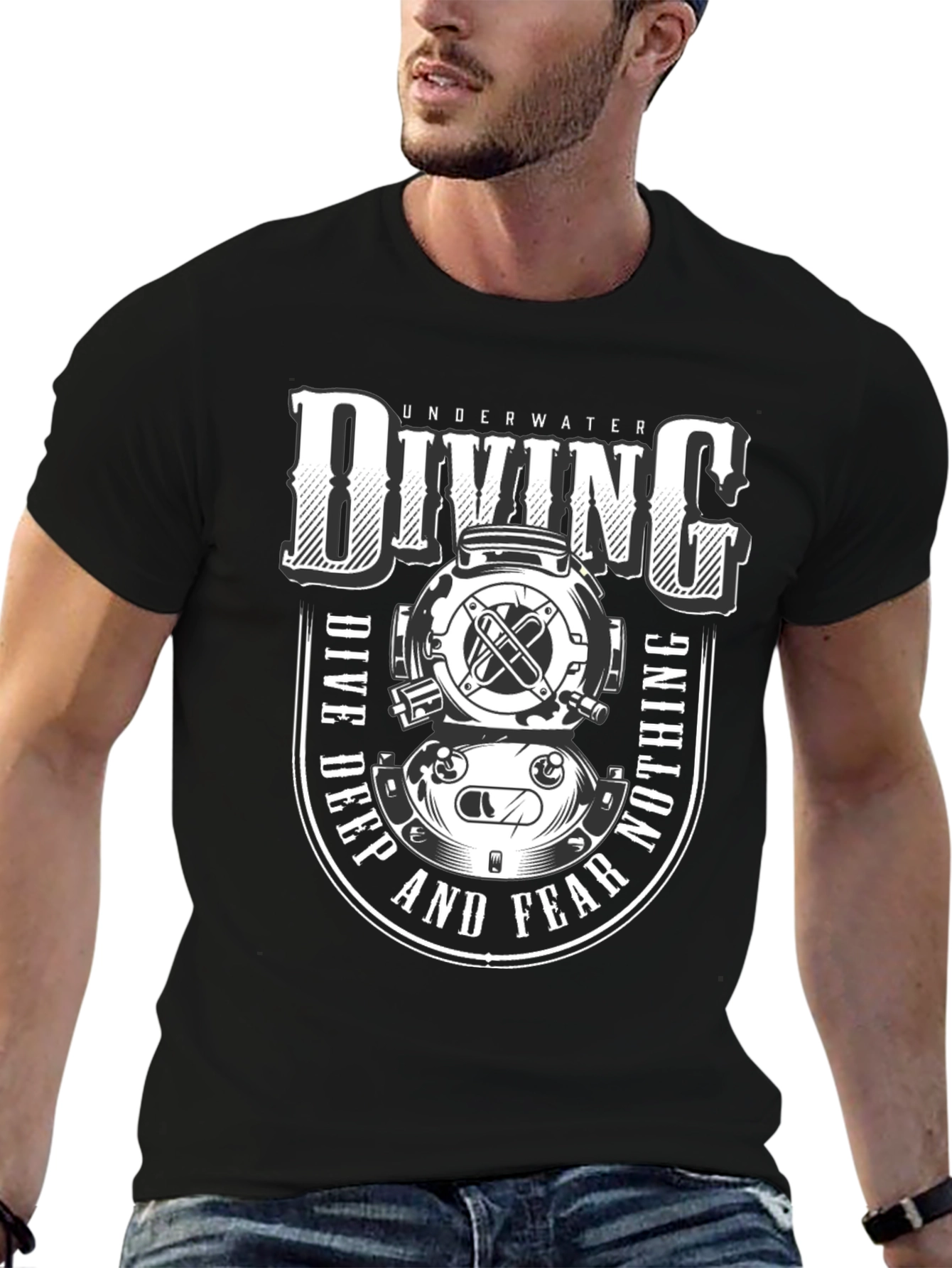 Underwater Diving T-Shirt - Dive Deep and Fear Nothing
