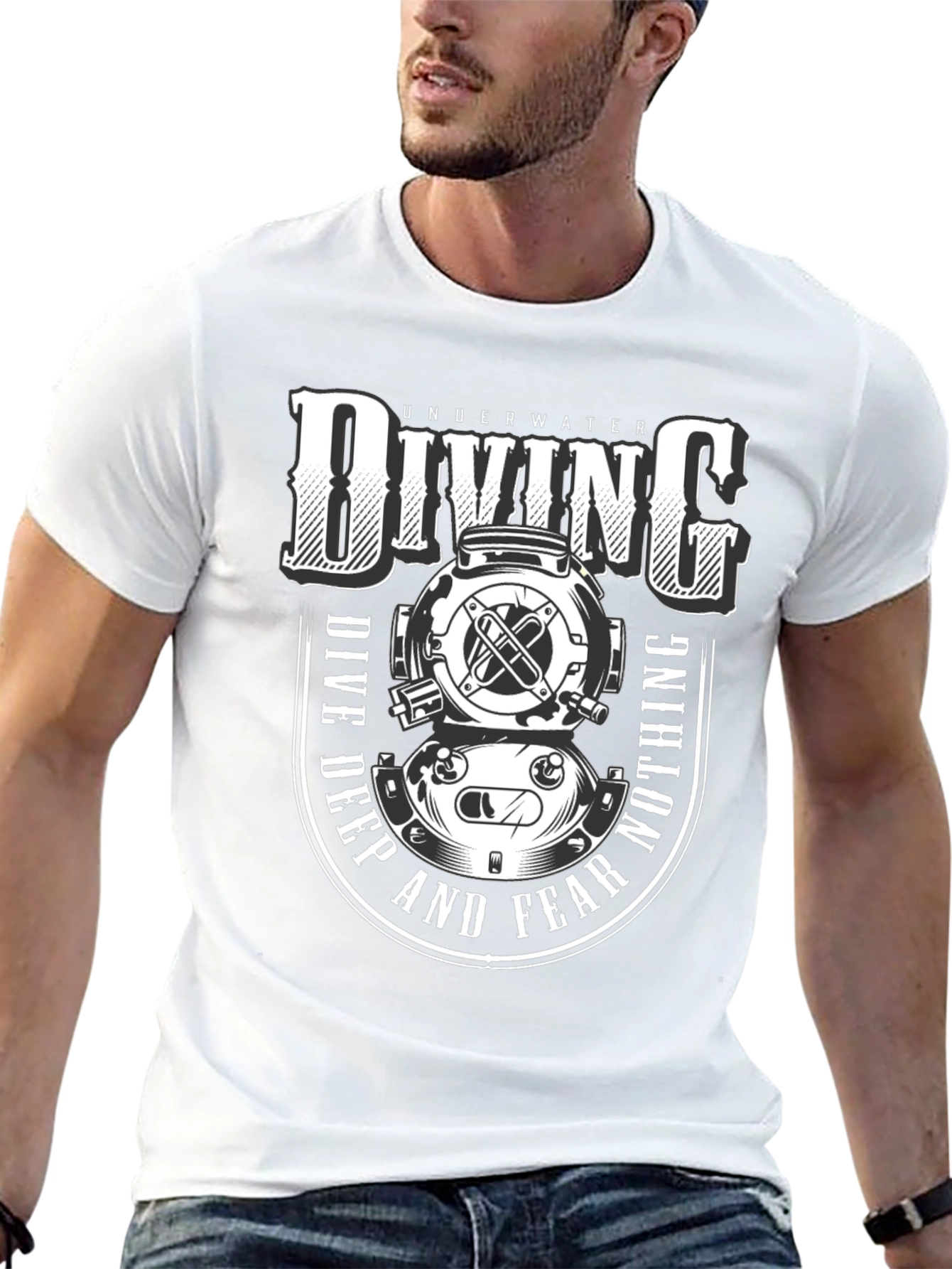 Underwater Diving T-Shirt - Dive Deep and Fear Nothing