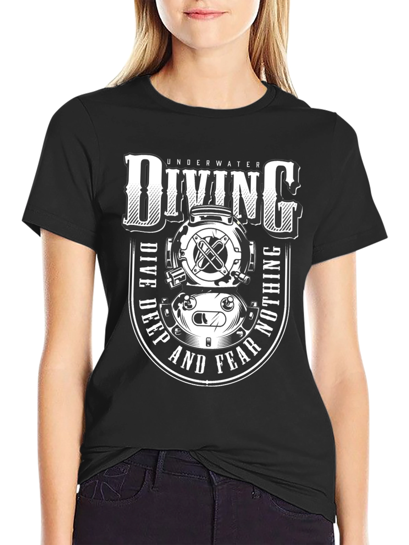 Underwater Diving T-Shirt - Dive Deep and Fear Nothing