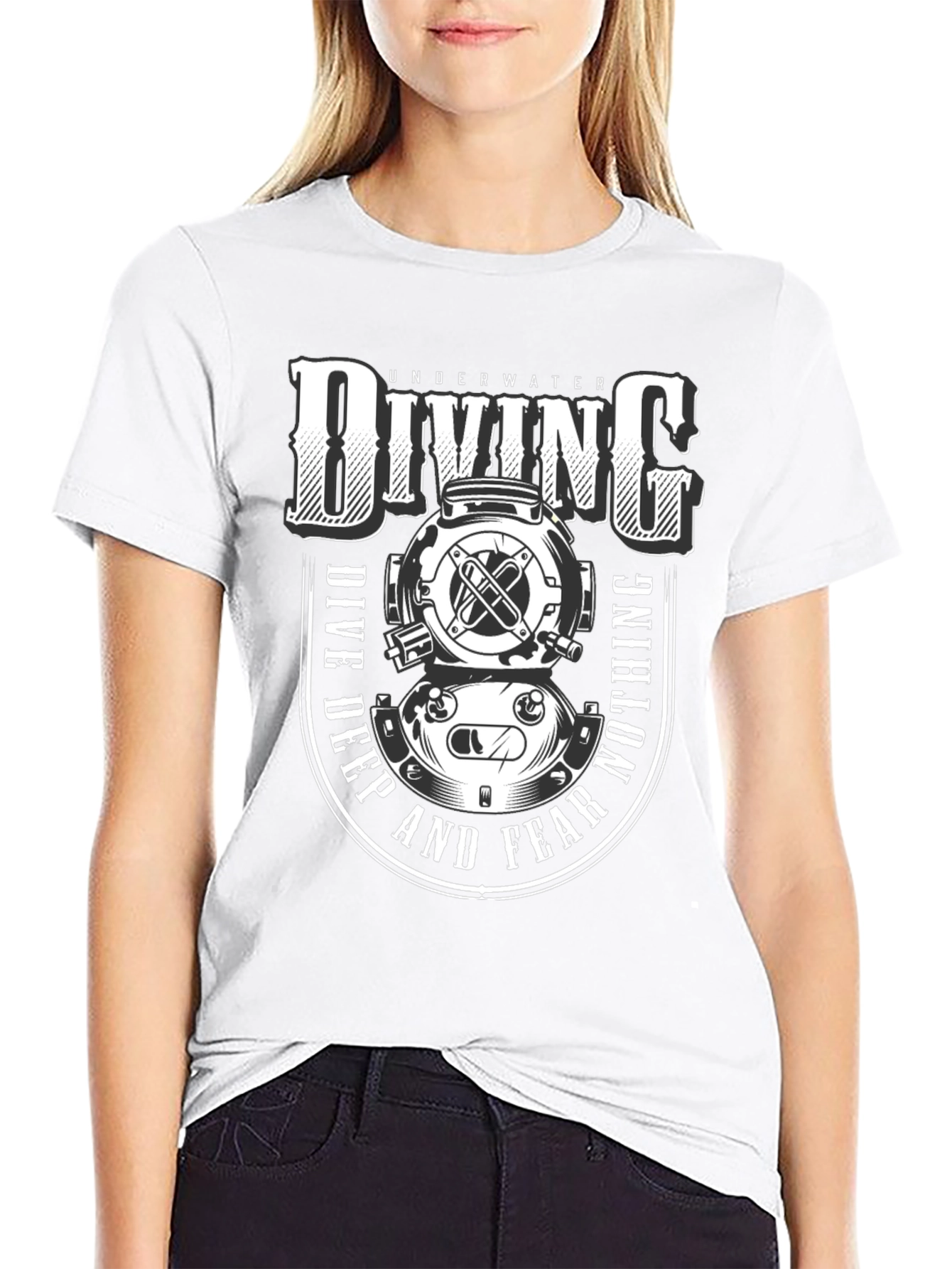 Underwater Diving T-Shirt - Dive Deep and Fear Nothing