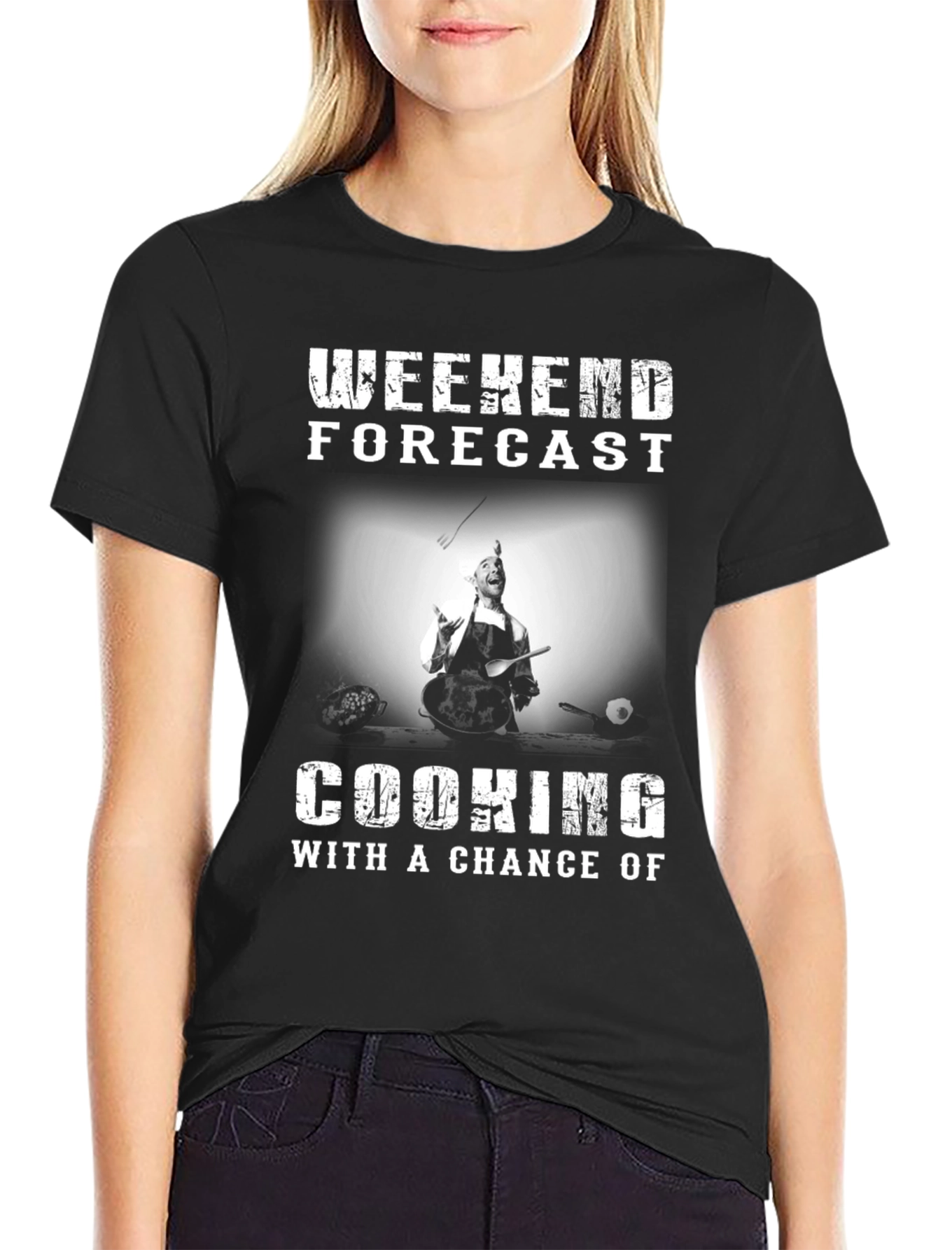 Weekend Cooking Forecast Graphic T-Shirt