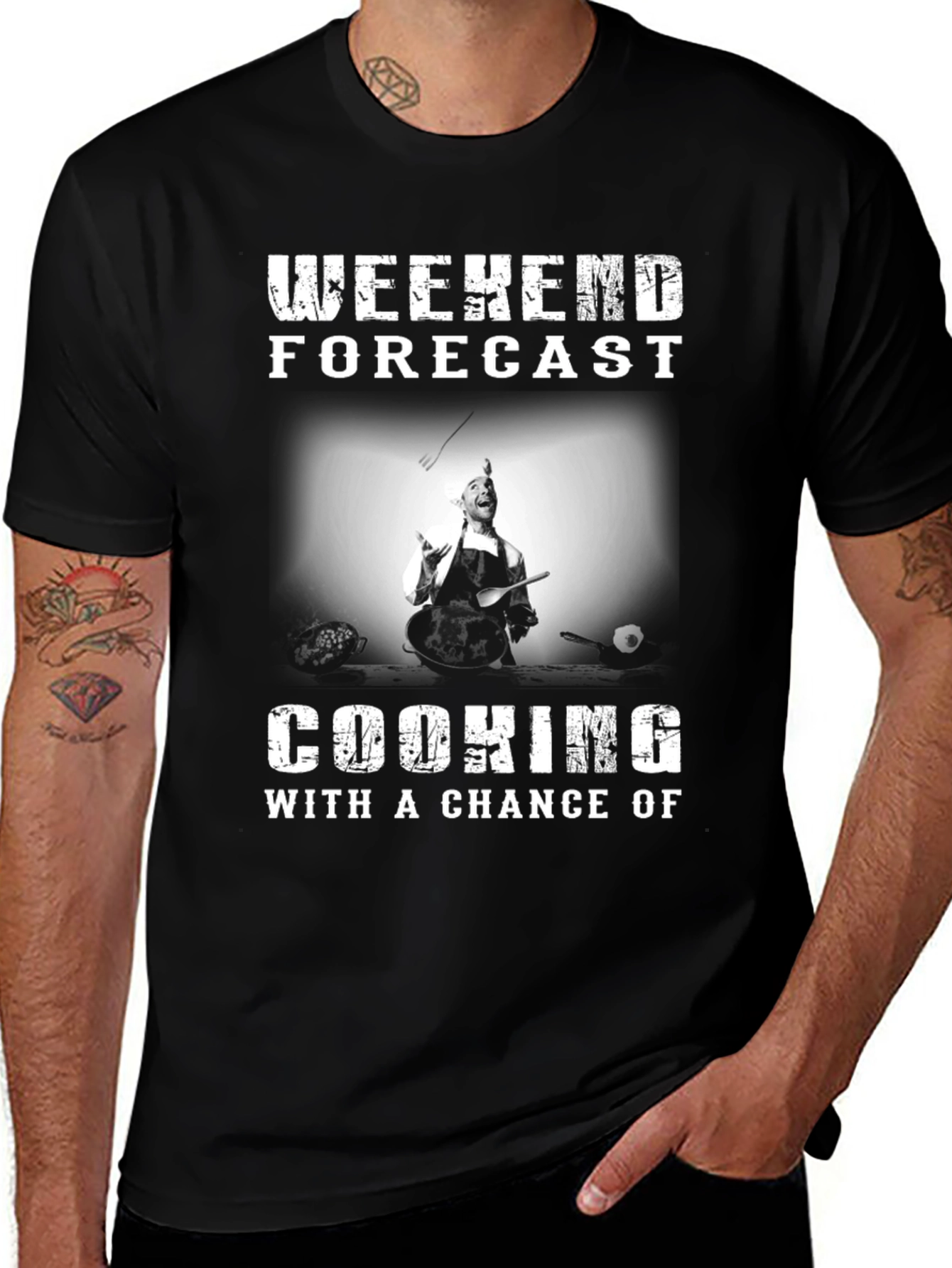 Weekend Cooking Forecast Graphic T-Shirt