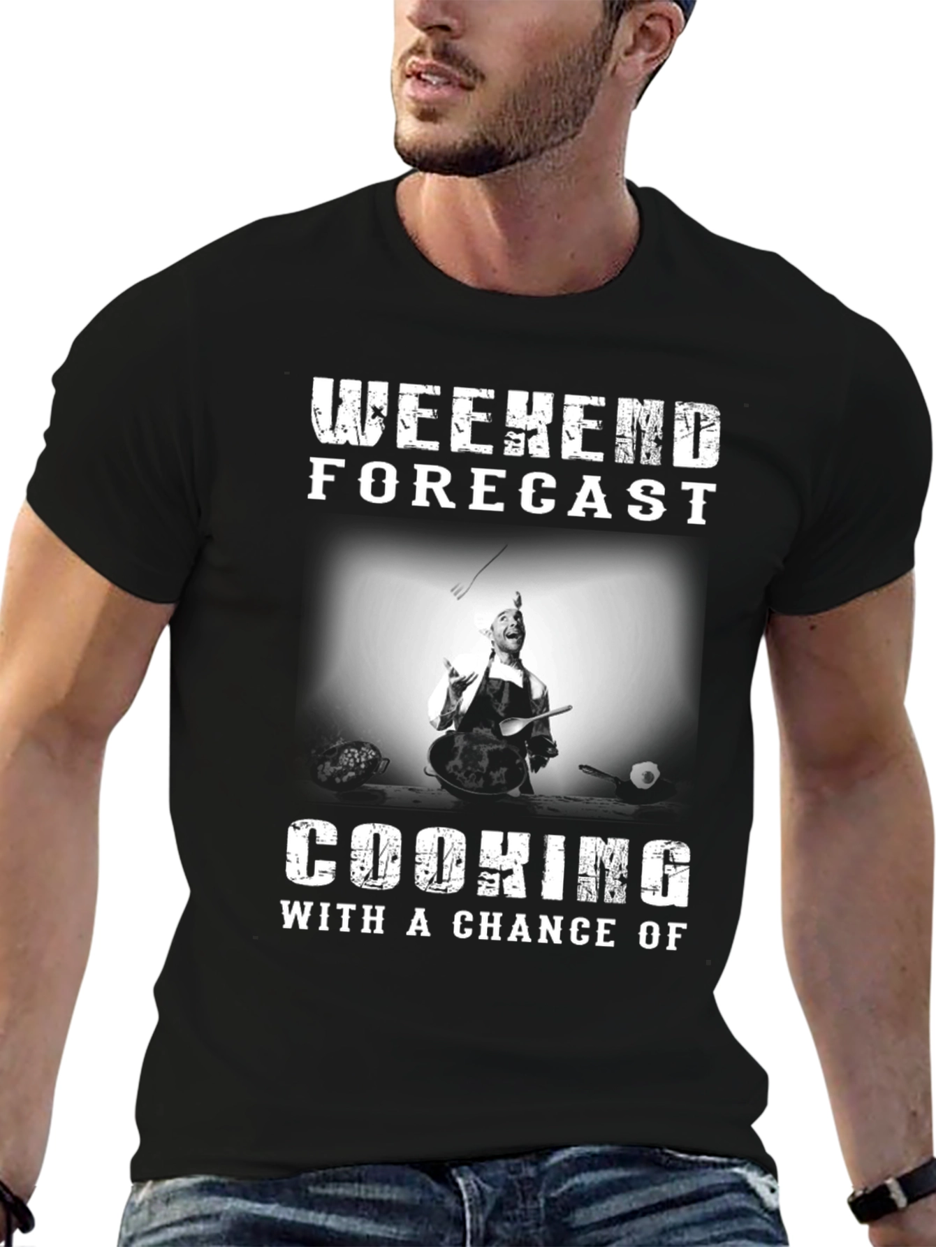 Weekend Cooking Forecast Graphic T-Shirt