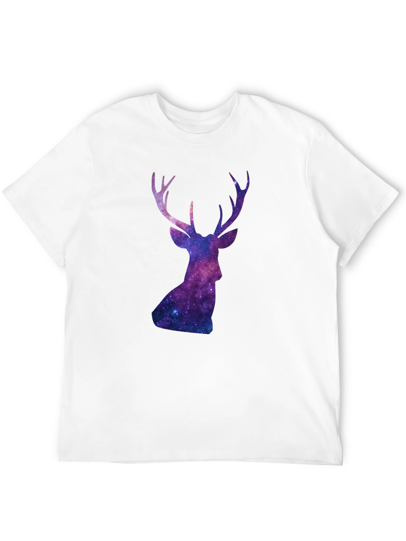 Cosmic Deer Graphic Tee - Black Cotton Blend