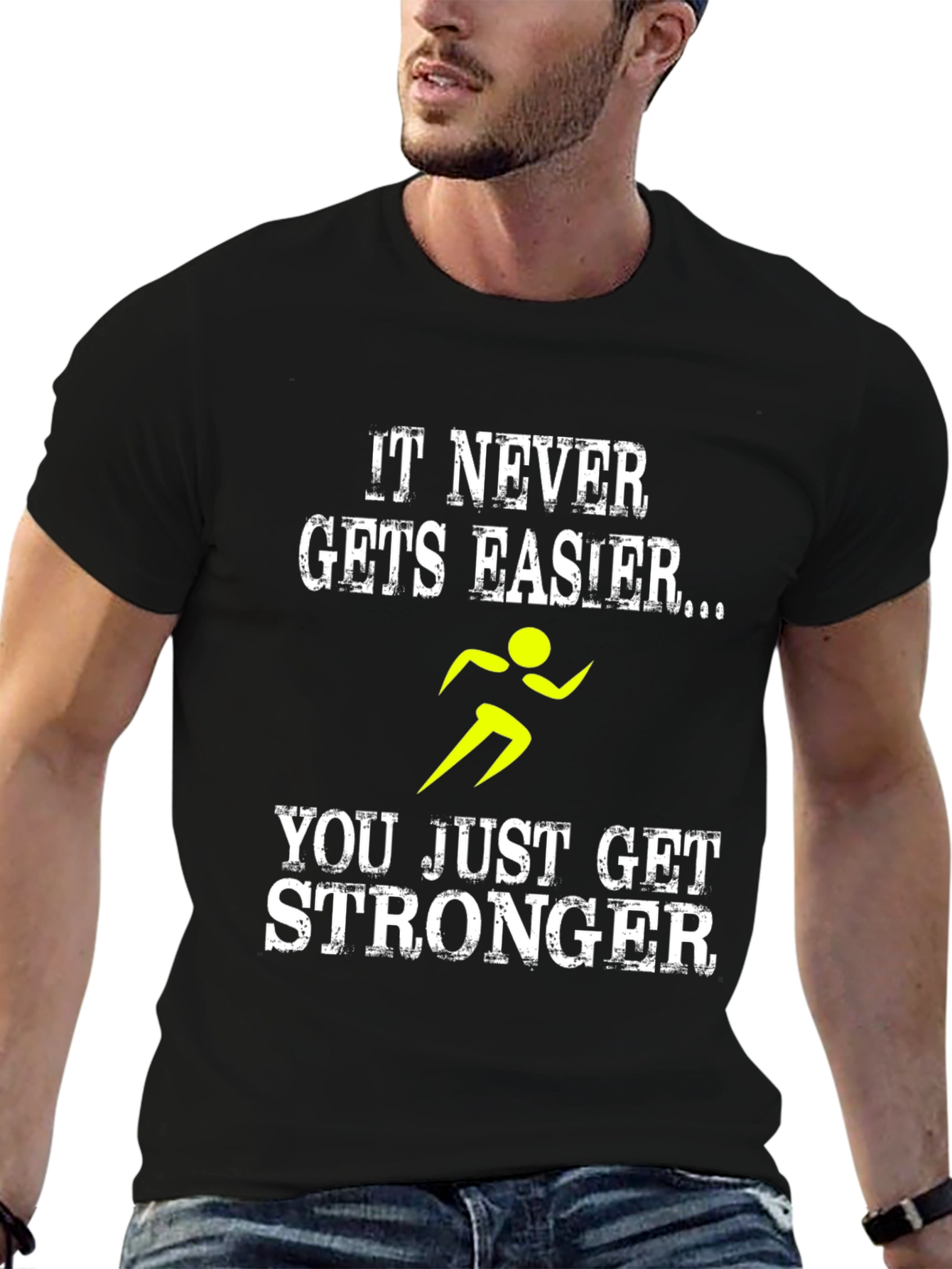 It Never Gets Easier T-Shirt - Running Stronger