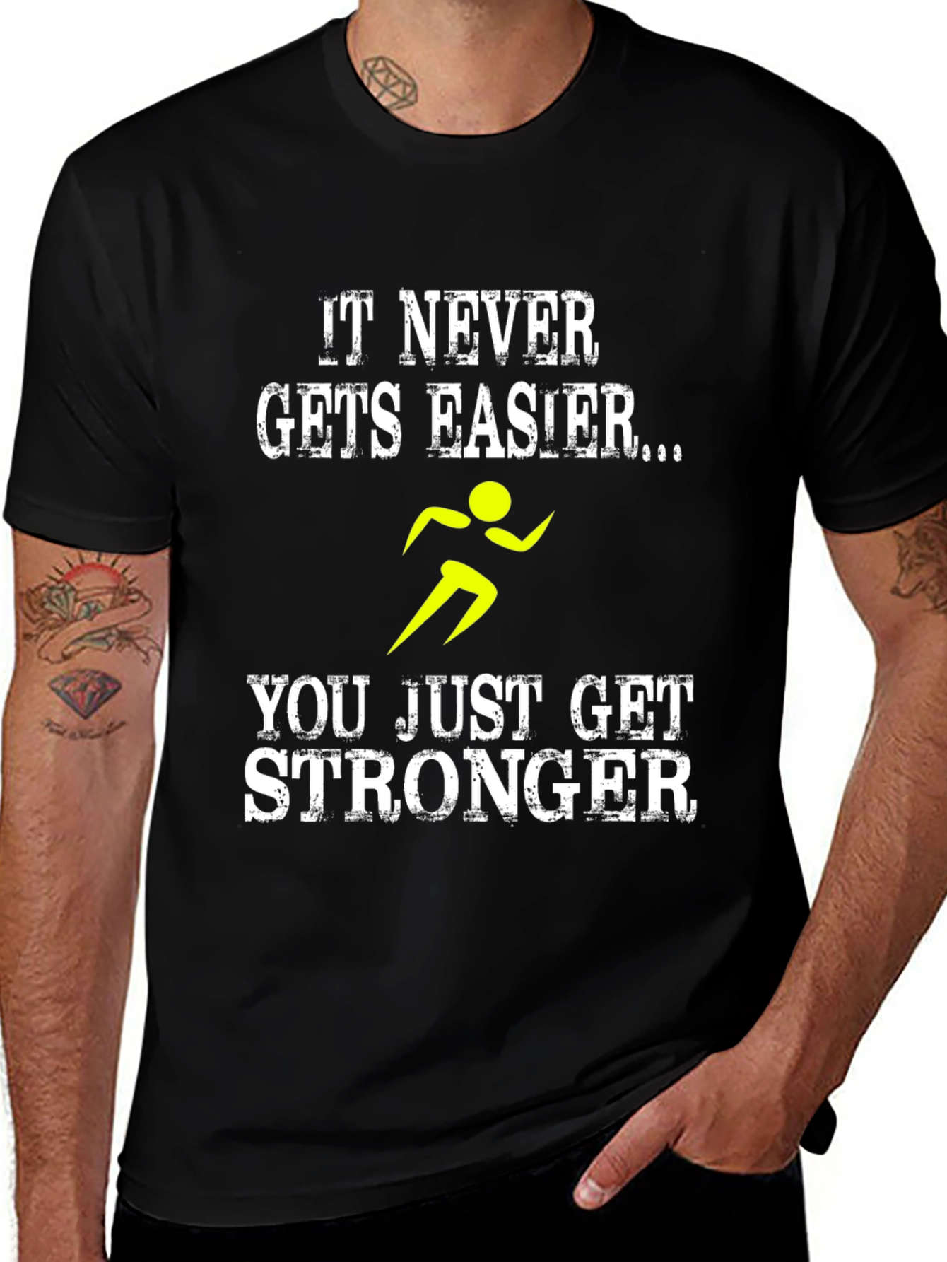 It Never Gets Easier T-Shirt - Running Stronger