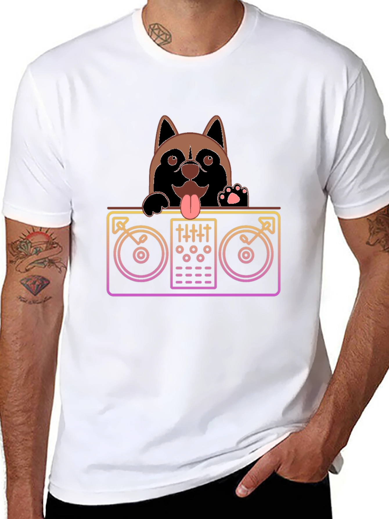 DJ Dog Black T-Shirt - Mix Master Pup