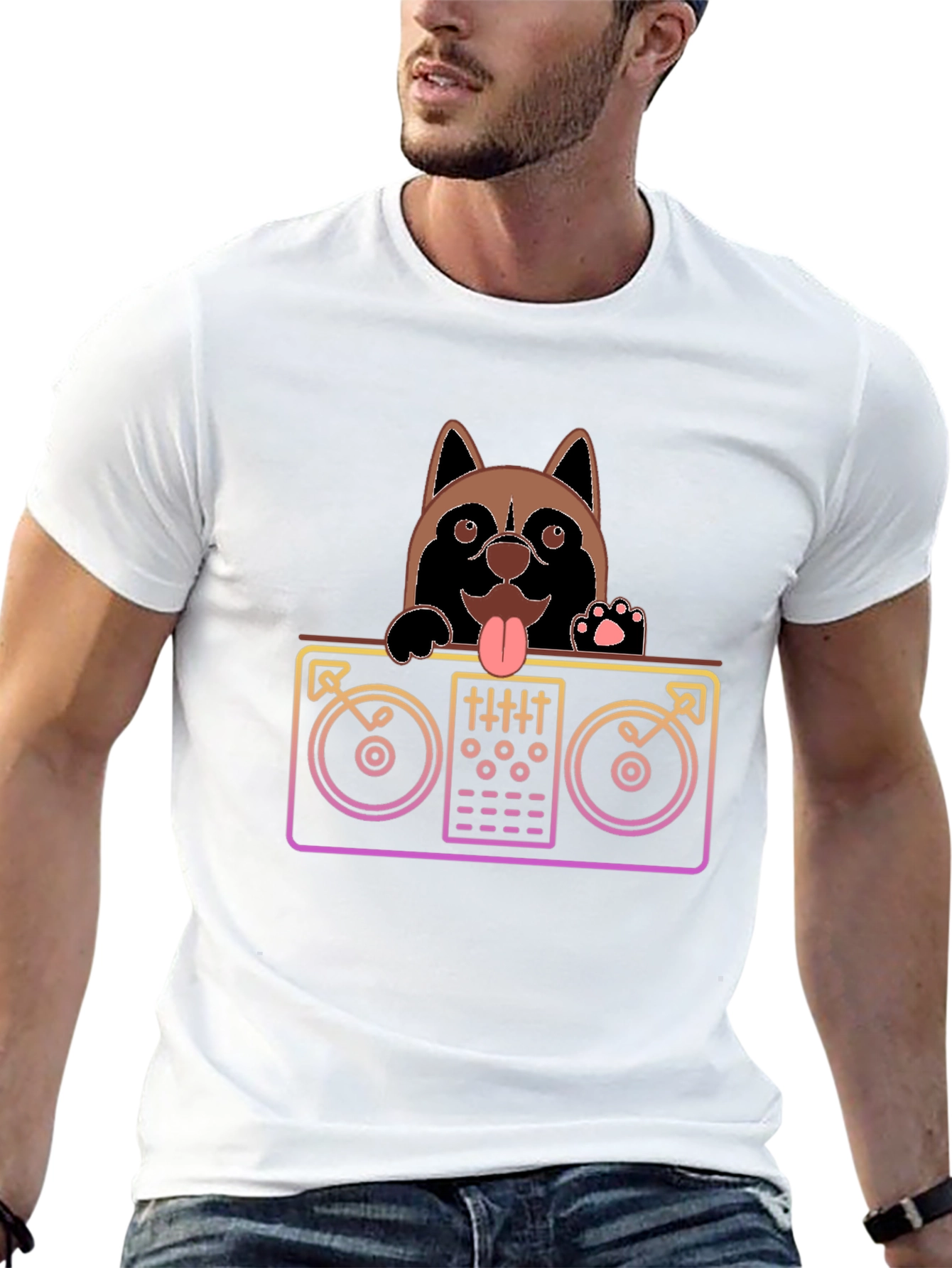 DJ Dog Black T-Shirt - Mix Master Pup
