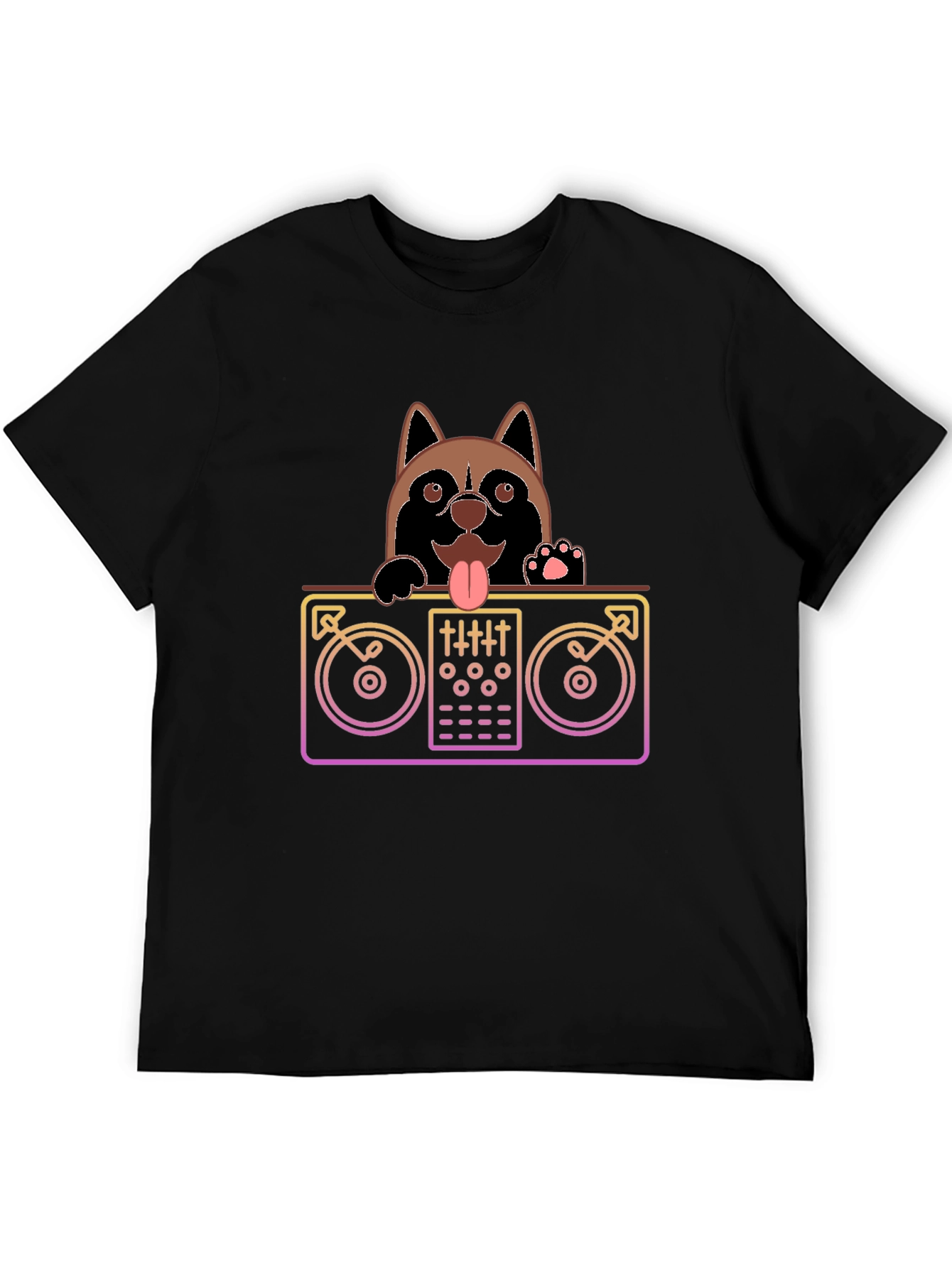 DJ Dog Black T-Shirt - Mix Master Pup