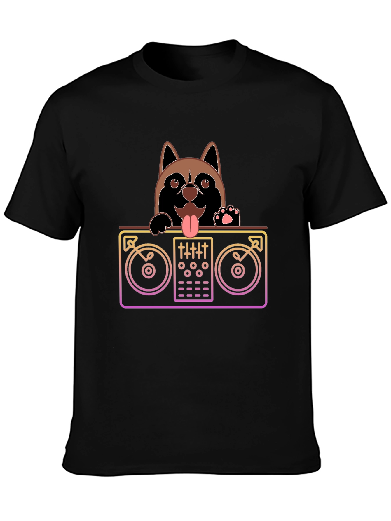 DJ Dog Black T-Shirt - Mix Master Pup