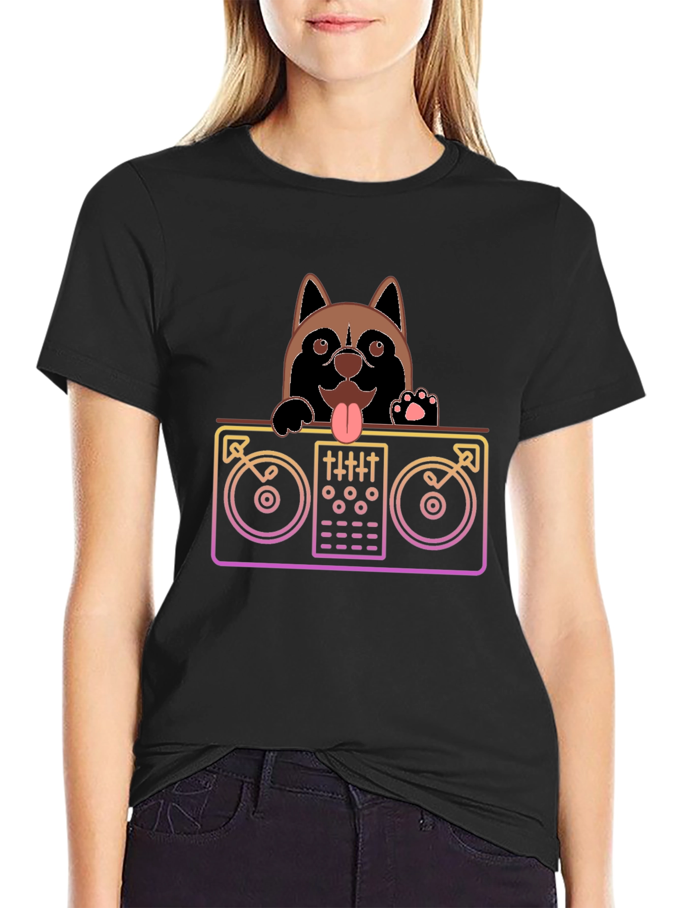 DJ Dog Black T-Shirt - Mix Master Pup