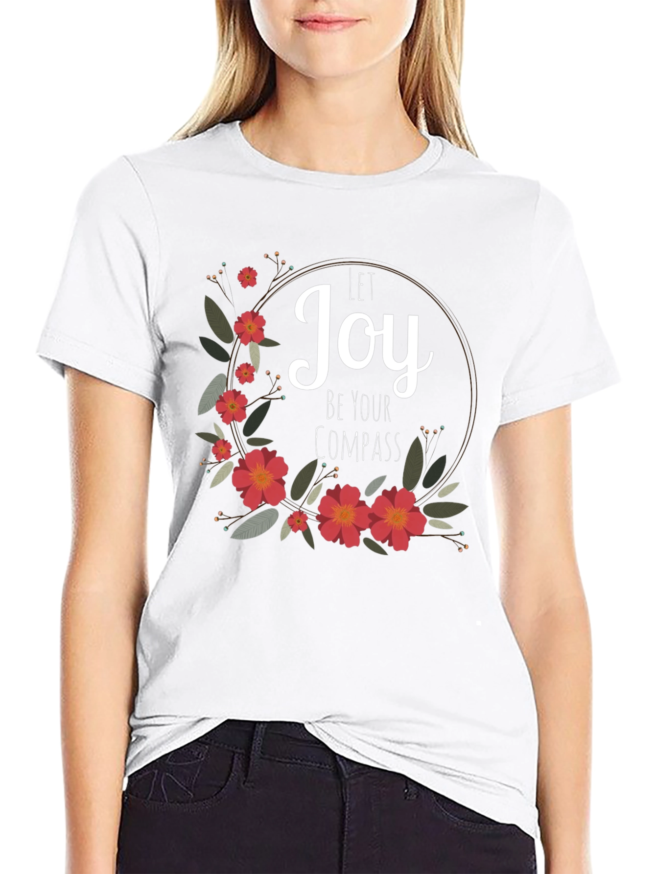 Joy Compass Floral Graphic Tee