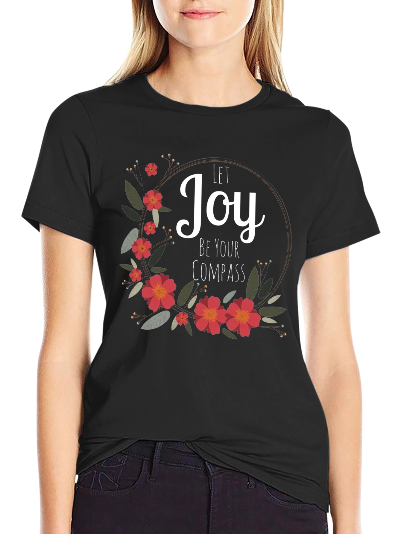 Joy Compass Floral Graphic Tee