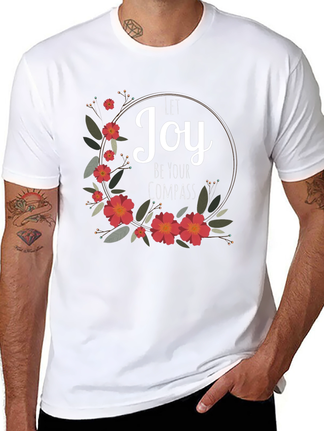 Joy Compass Floral Graphic Tee