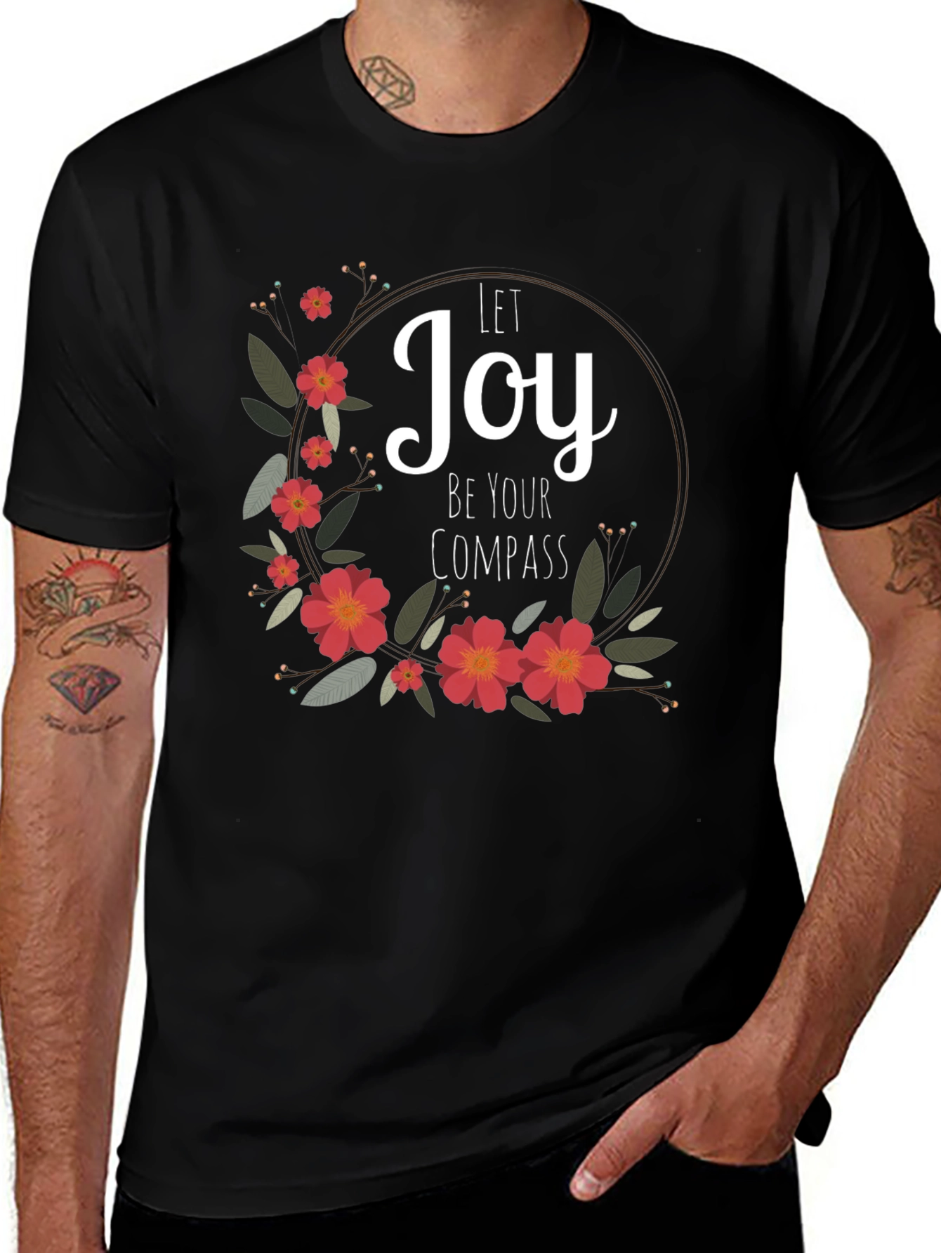 Joy Compass Floral Graphic Tee