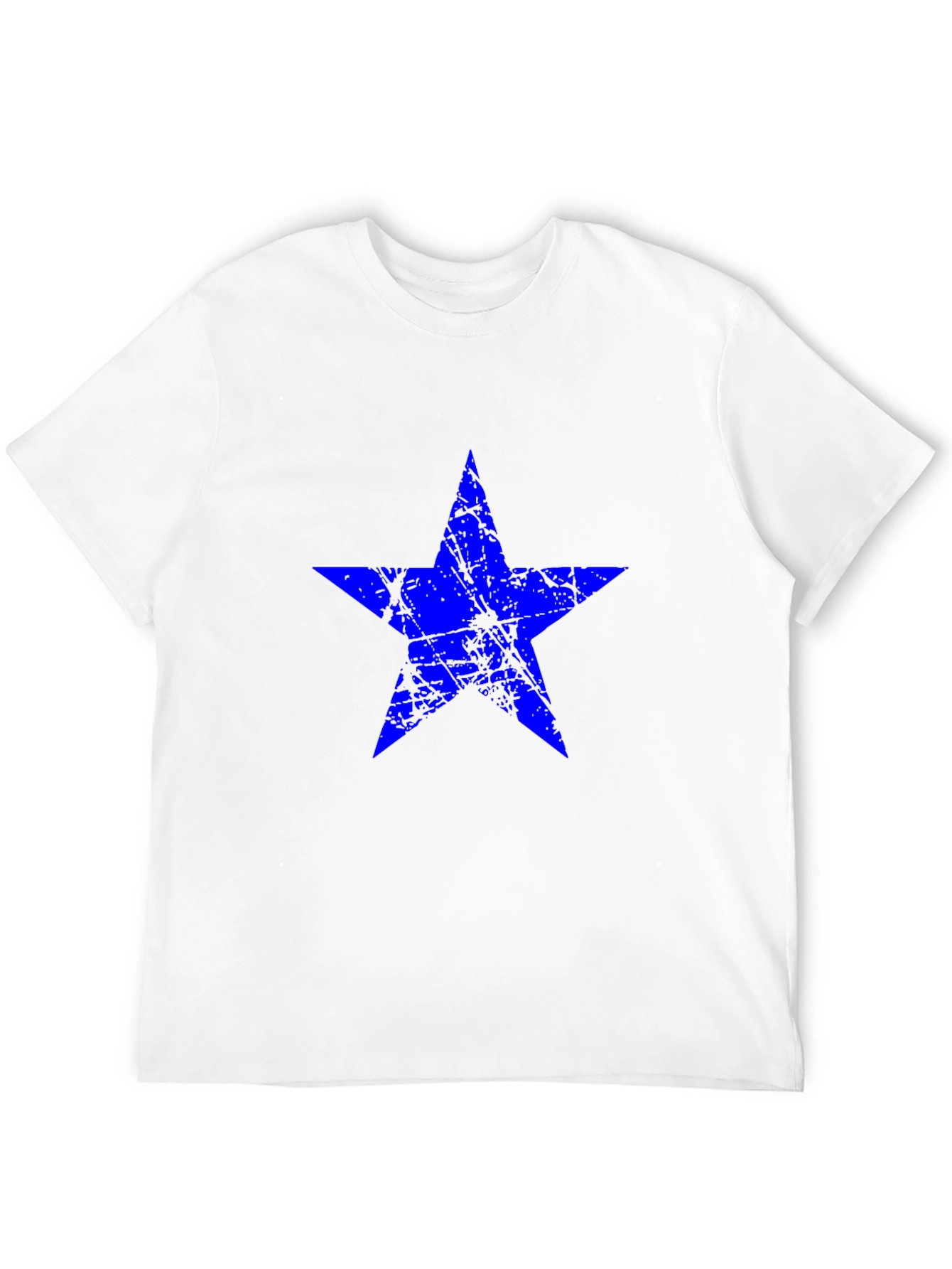 Blue Star Graphic Print Black T-Shirt