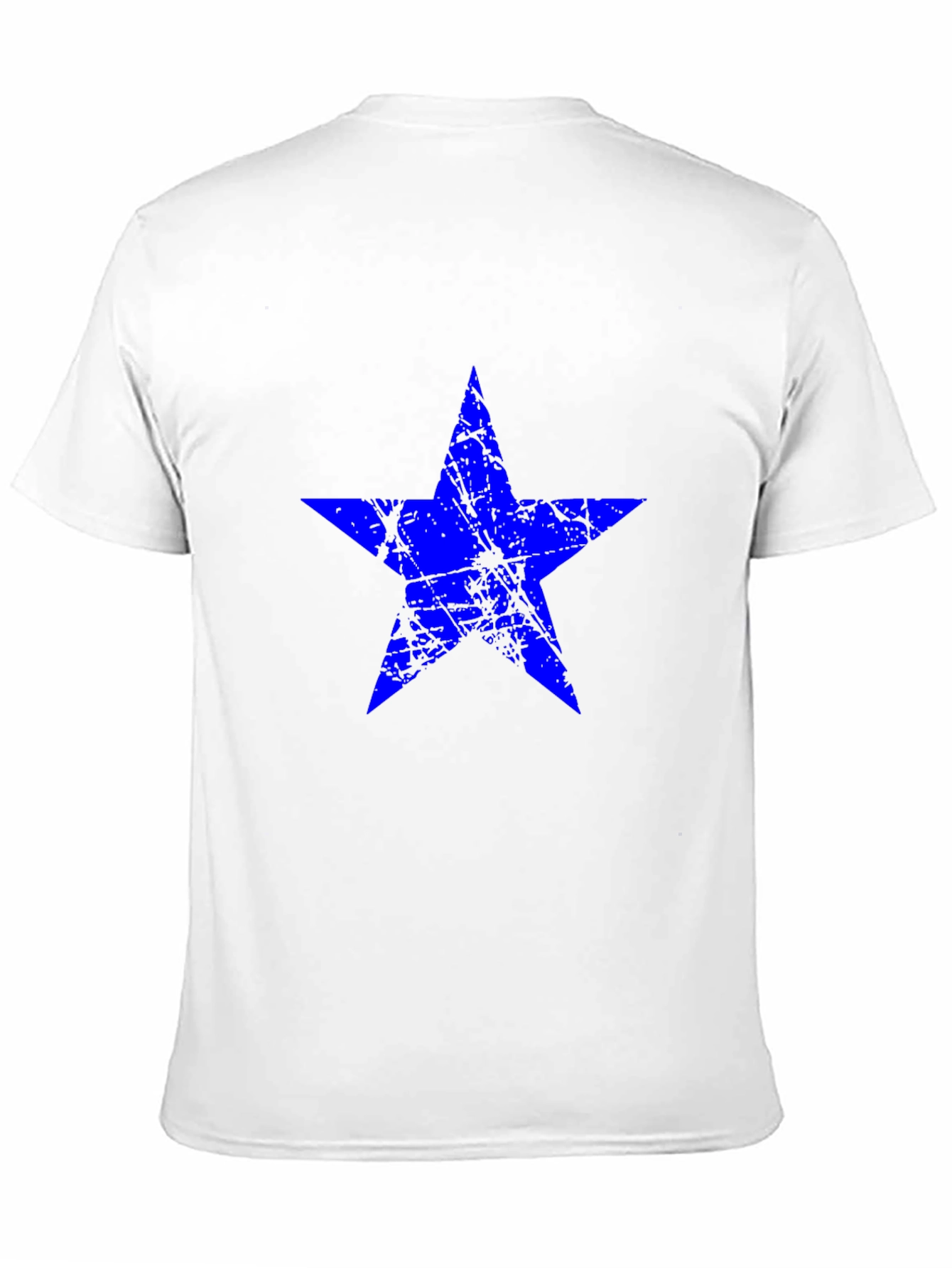 Blue Star Graphic Print Black T-Shirt