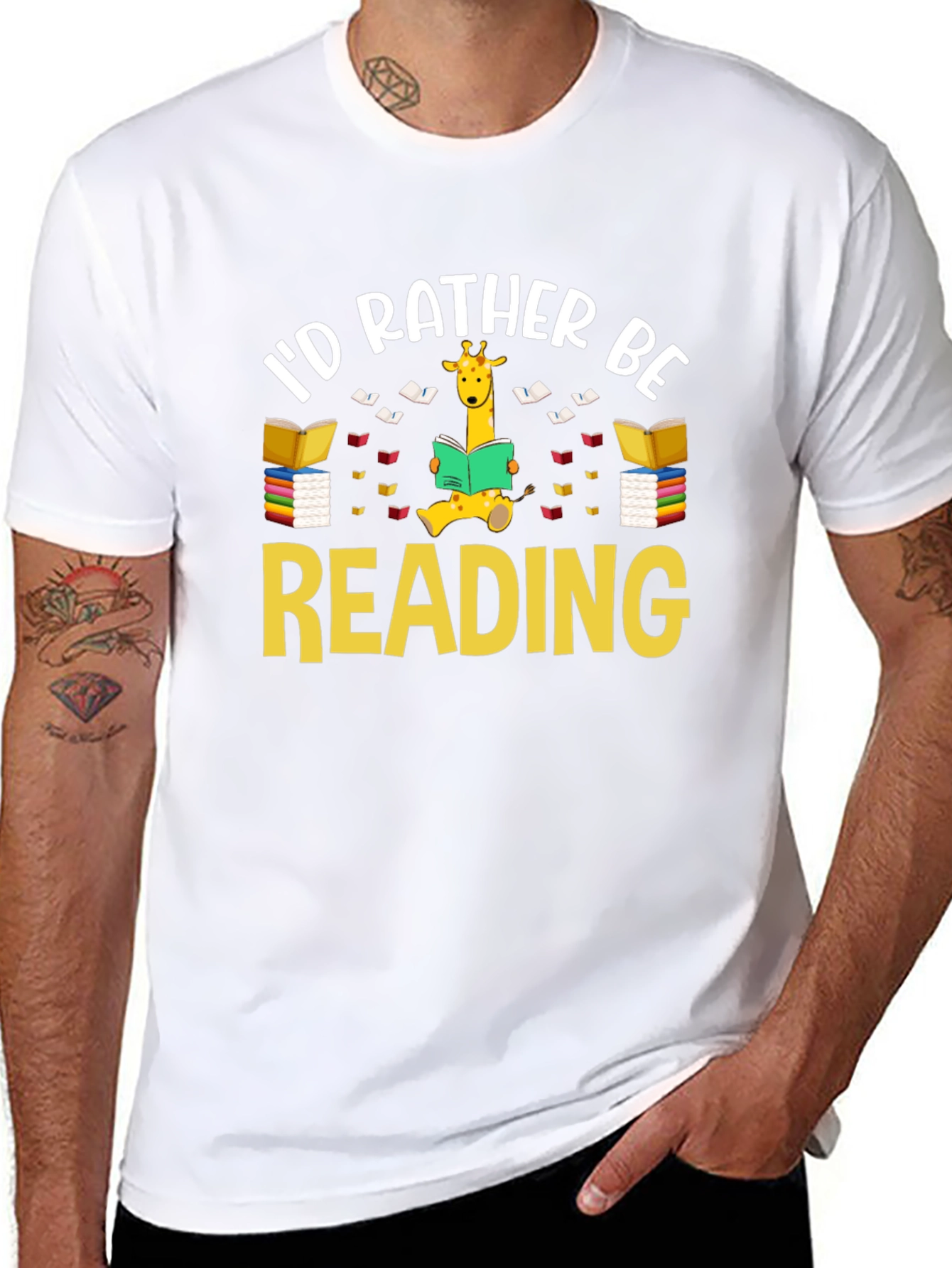 Id Rather Be Reading Giraffe T-Shirt