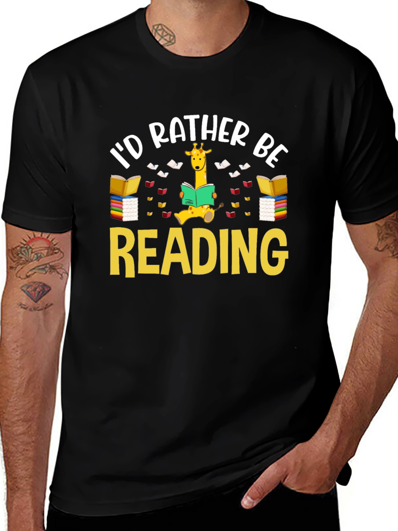 Id Rather Be Reading Giraffe T-Shirt