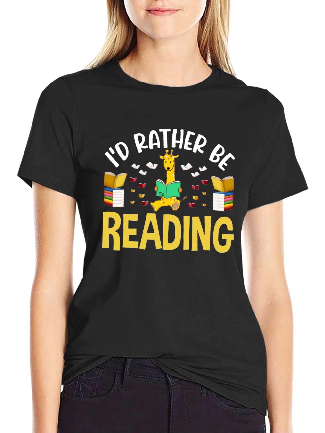 Id Rather Be Reading Giraffe T-Shirt