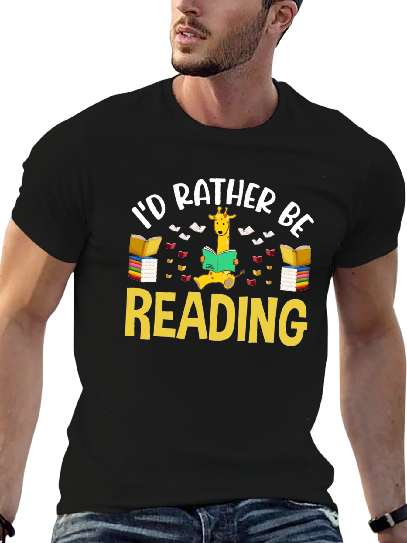 Id Rather Be Reading Giraffe T-Shirt