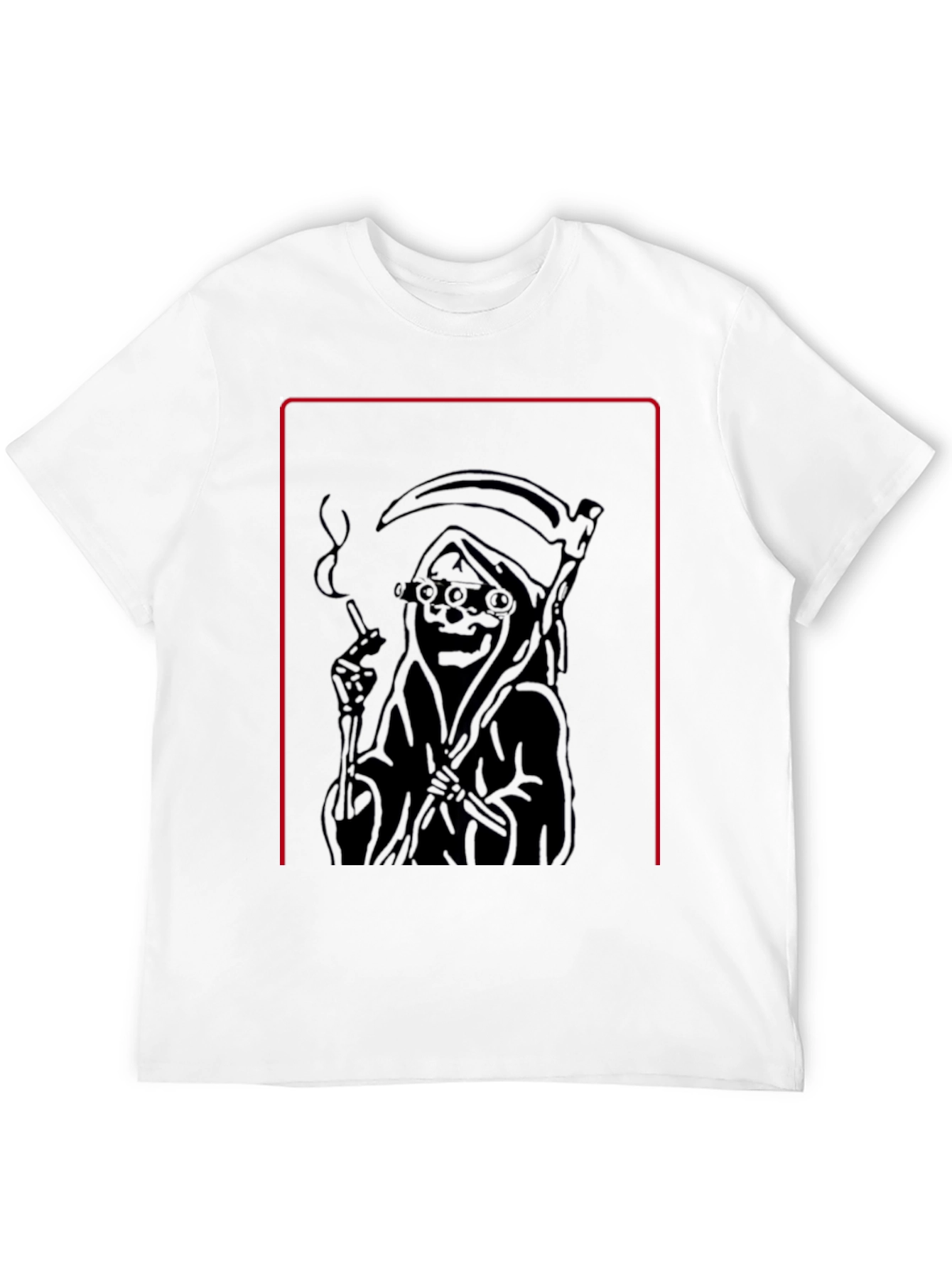 Grim Reaper Smoking Black T-Shirt - Cool Graphic Tee