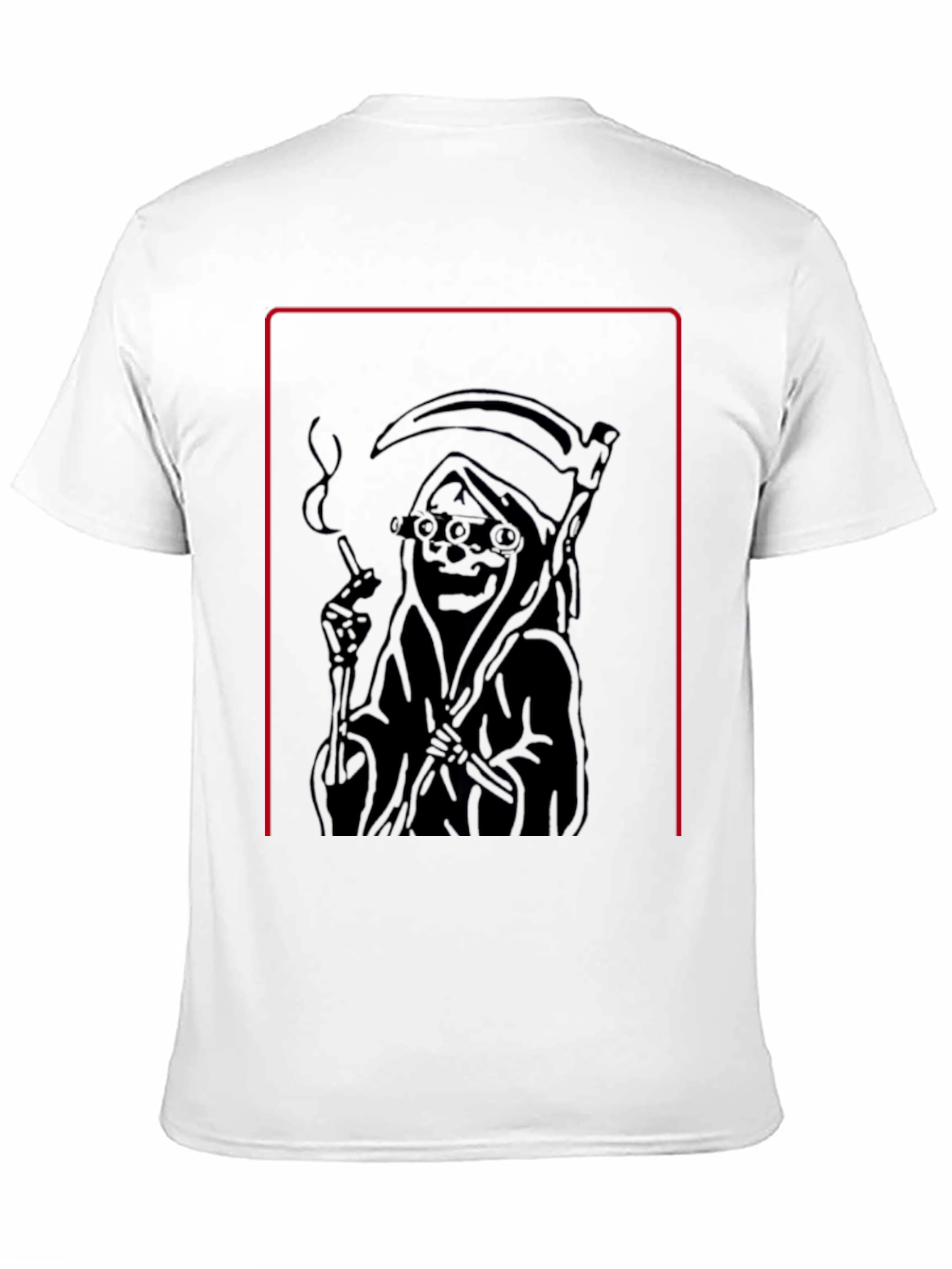 Grim Reaper Smoking Black T-Shirt - Cool Graphic Tee