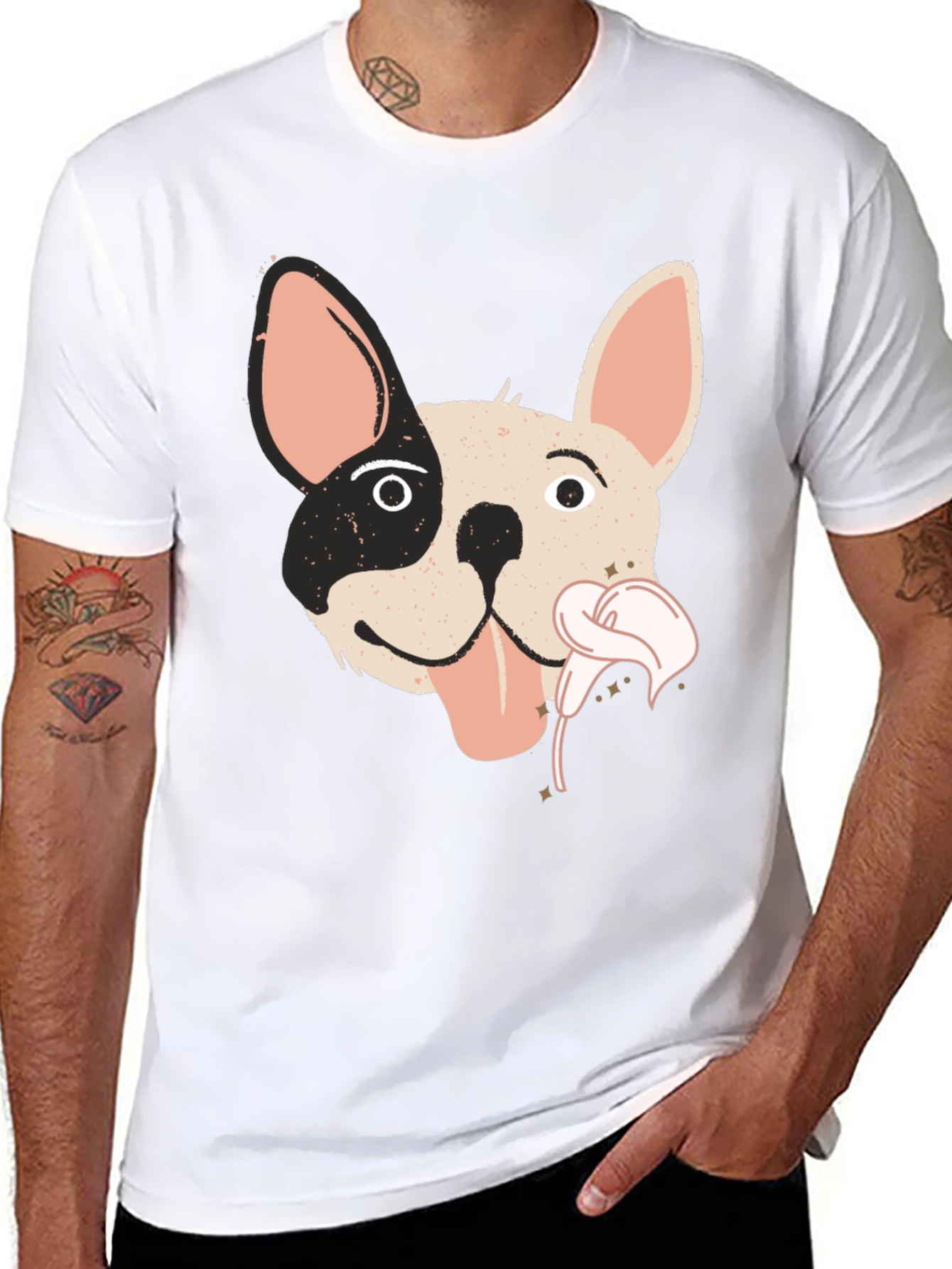 Dog Graphic Tee - Funky Frenchie T-Shirt