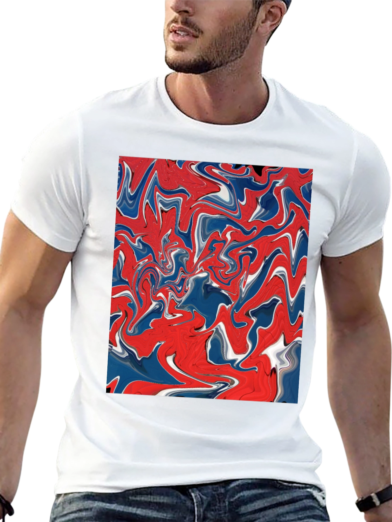 Abstract Swirl Art Tee - Modern Graphic Print