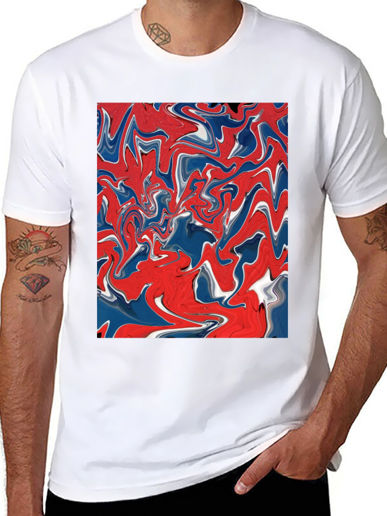 Abstract Swirl Art Tee - Modern Graphic Print