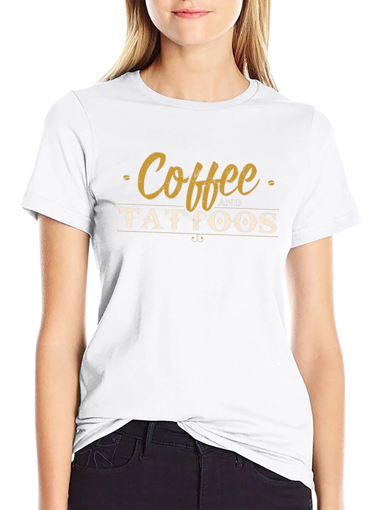 Coffee and Tattoos Graphic Tee - Black