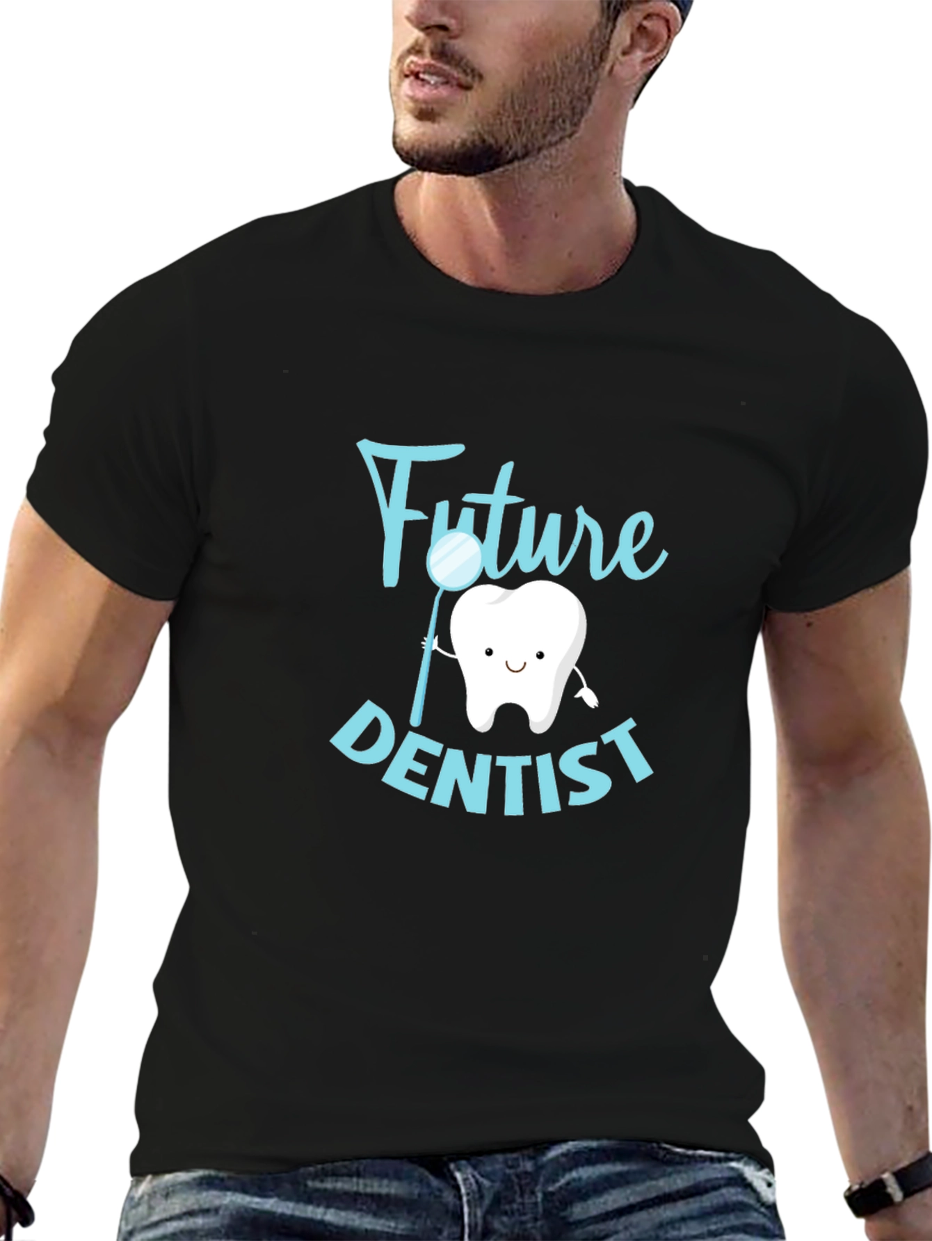 Future Dentist Graphic Tee - Black Cotton T-Shirt