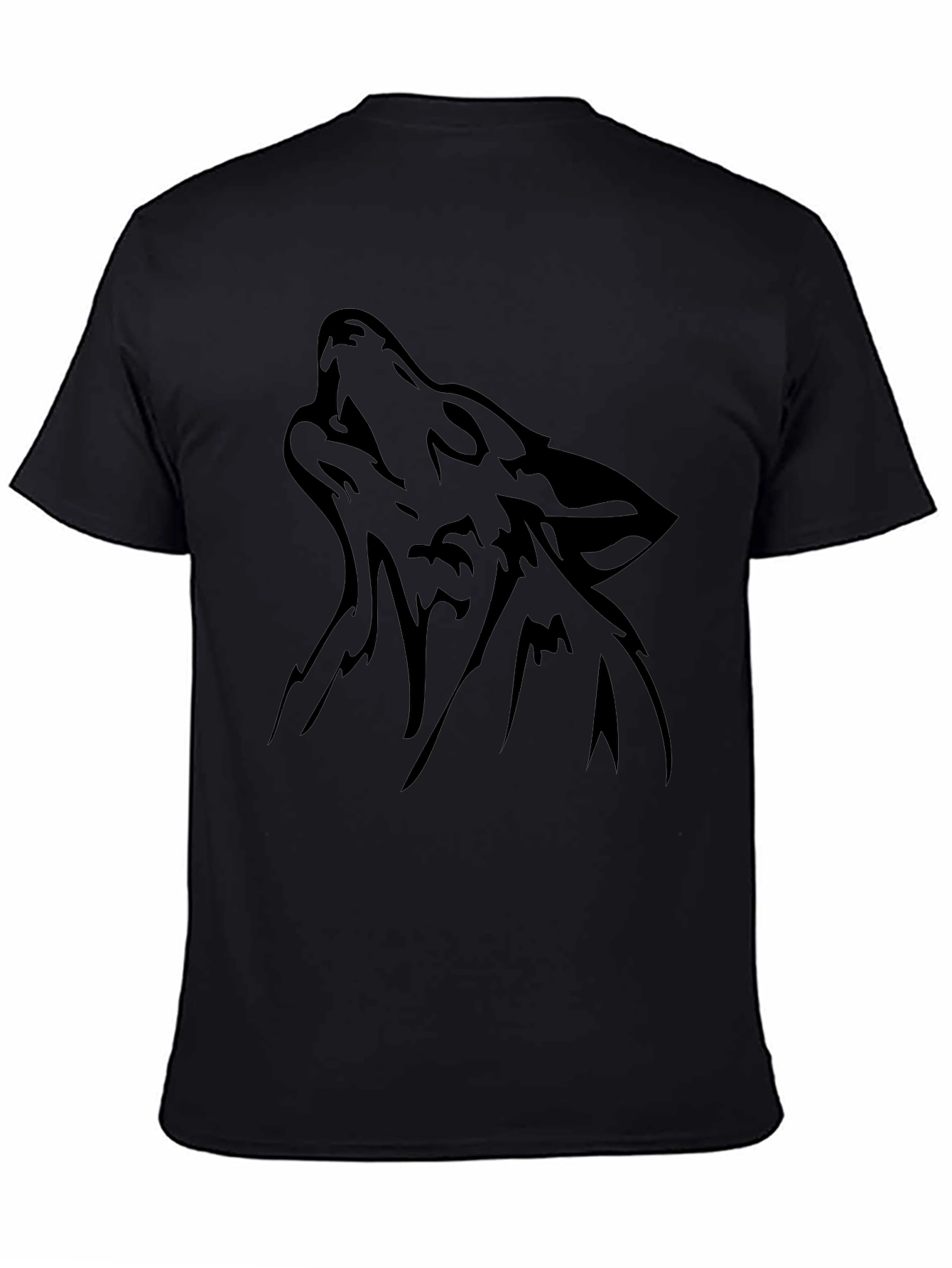 Black Wolf Howling Graphic Tee