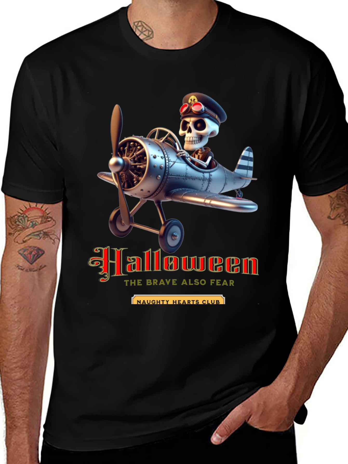 Halloween Skeleton Pilot T-Shirt
