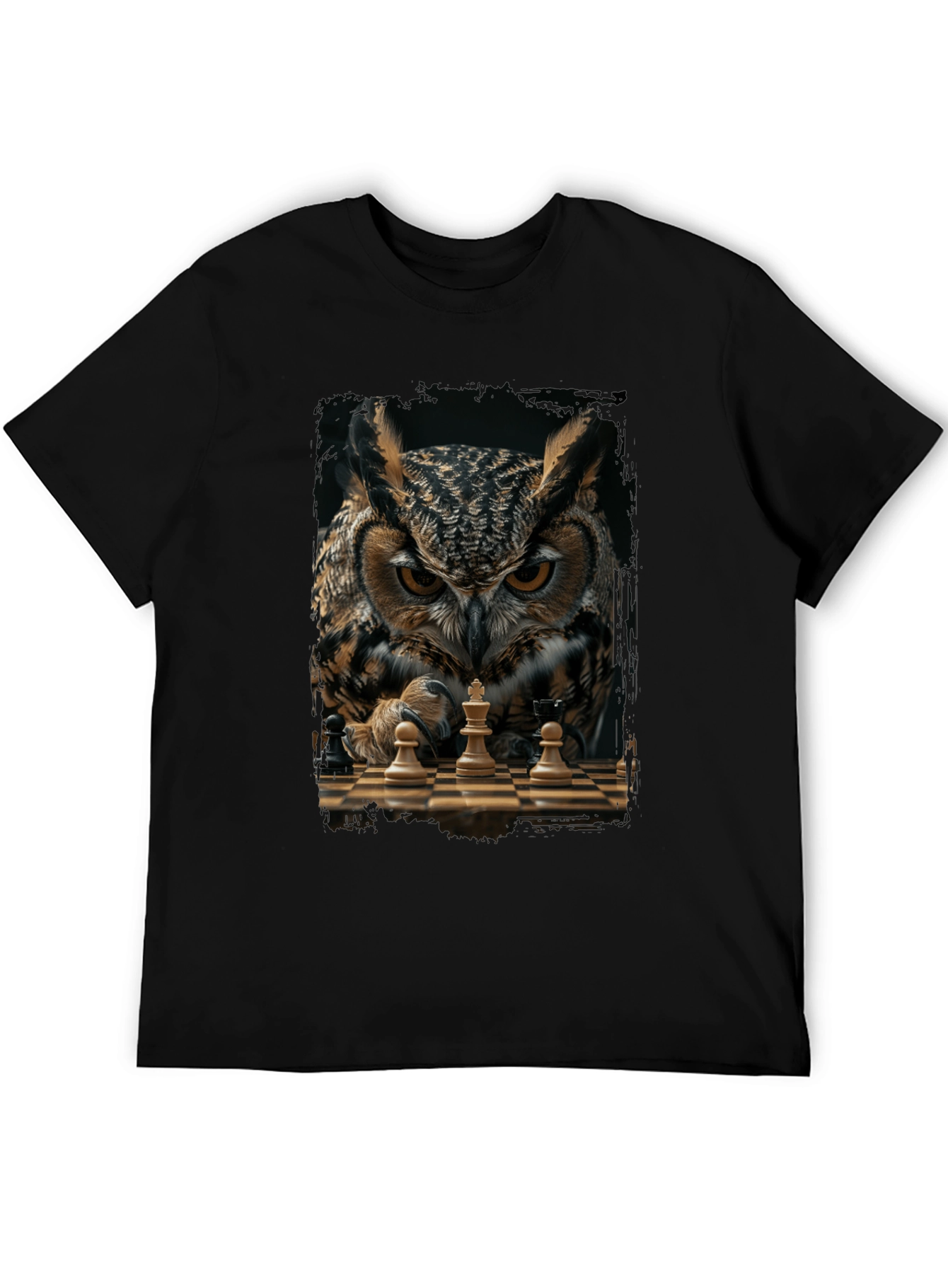 Owl Chess Master T-Shirt - Strategic Style