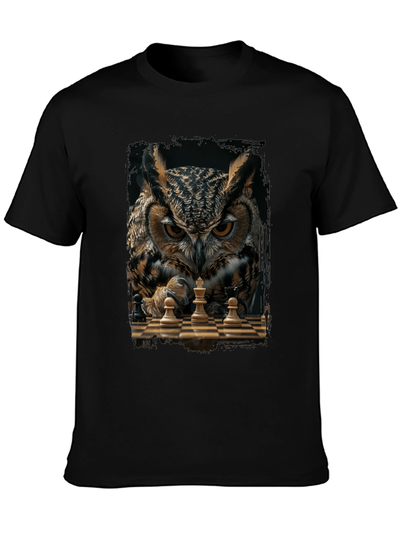 Owl Chess Master T-Shirt - Strategic Style