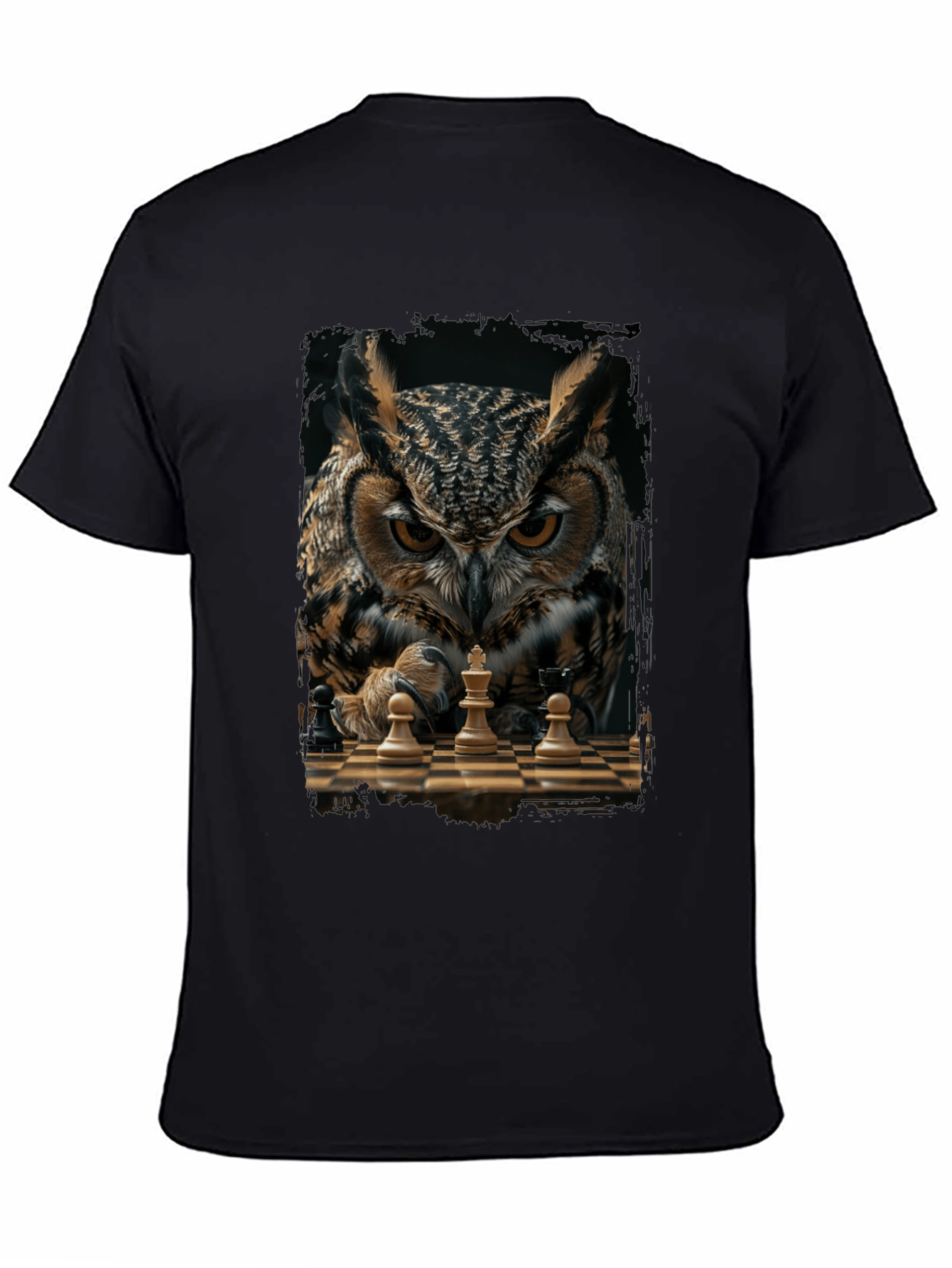 Owl Chess Master T-Shirt - Strategic Style