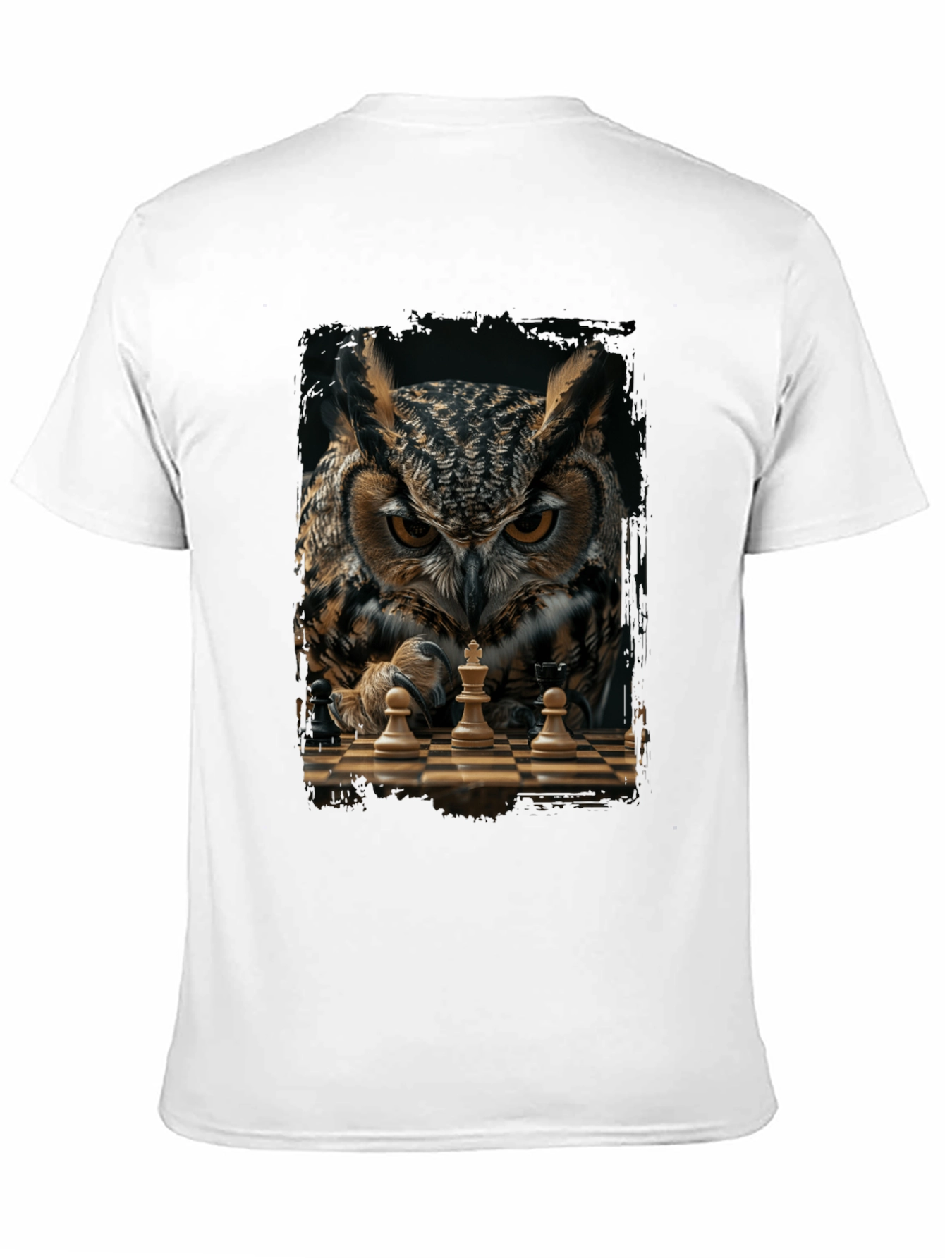 Owl Chess Master T-Shirt - Strategic Style
