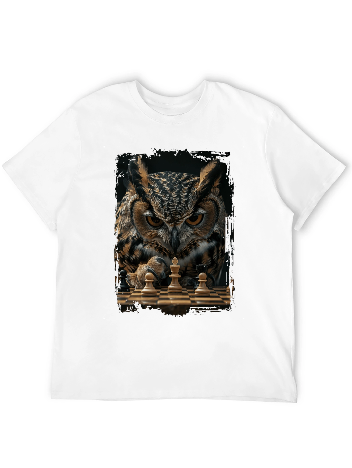 Owl Chess Master T-Shirt - Strategic Style