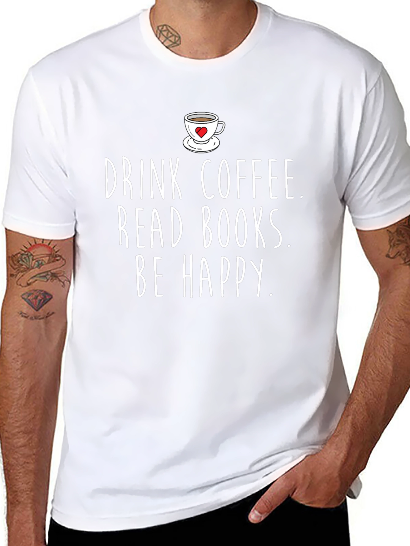 Drink Coffee Read Books Be Happy Graphic Tee